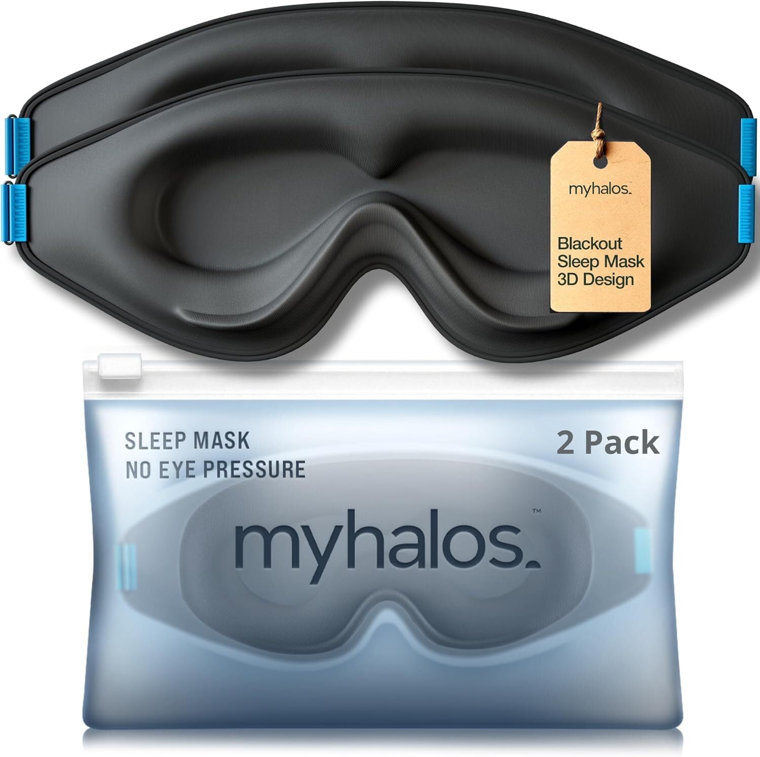 MyHalos 3D Blackout Sleep Mask (2-Pack)