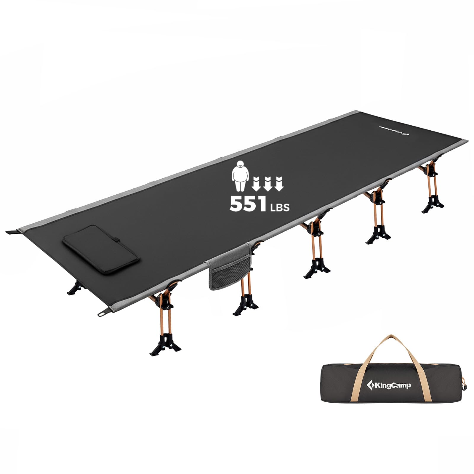 KingCamp Camping Cot, 78.7 in, 551 lb