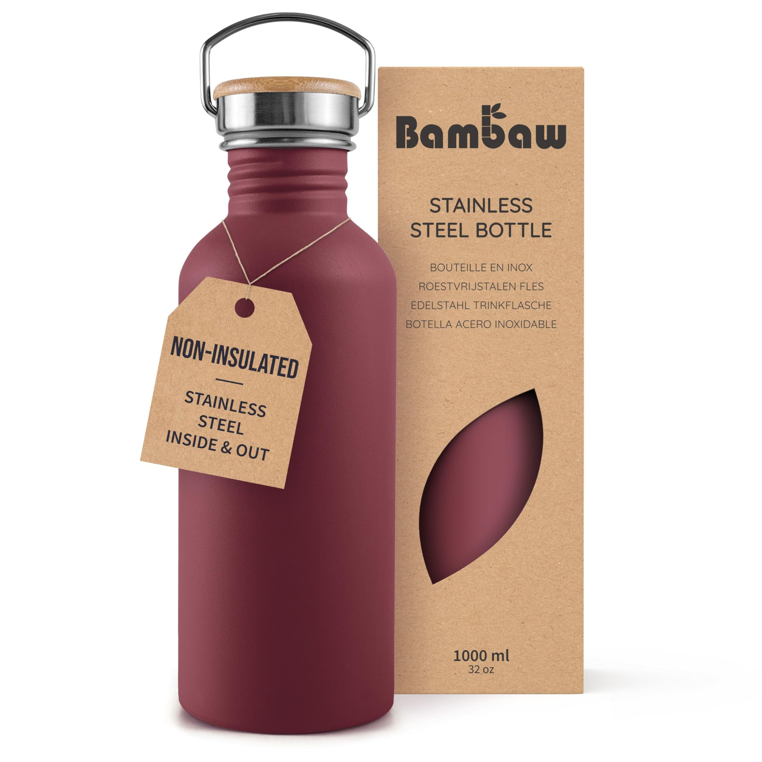 Bambaw 32 oz Non-Insulated Water Bottle