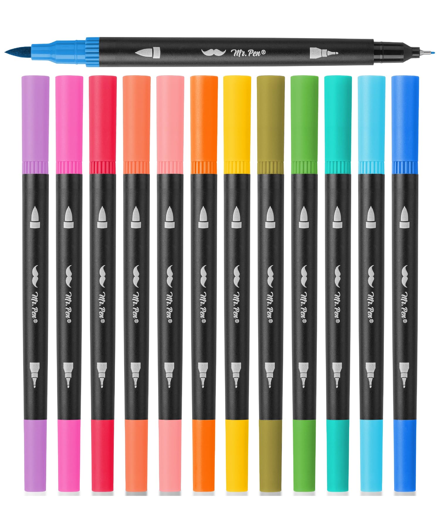 Mr. Pen- Dual Tip Brush Pens, 12 pcs, Assorted Color