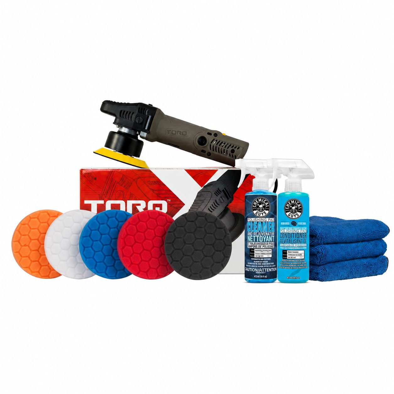 Chemical Guys TORQX Random Orbital Polisher Kit, 12-Piece