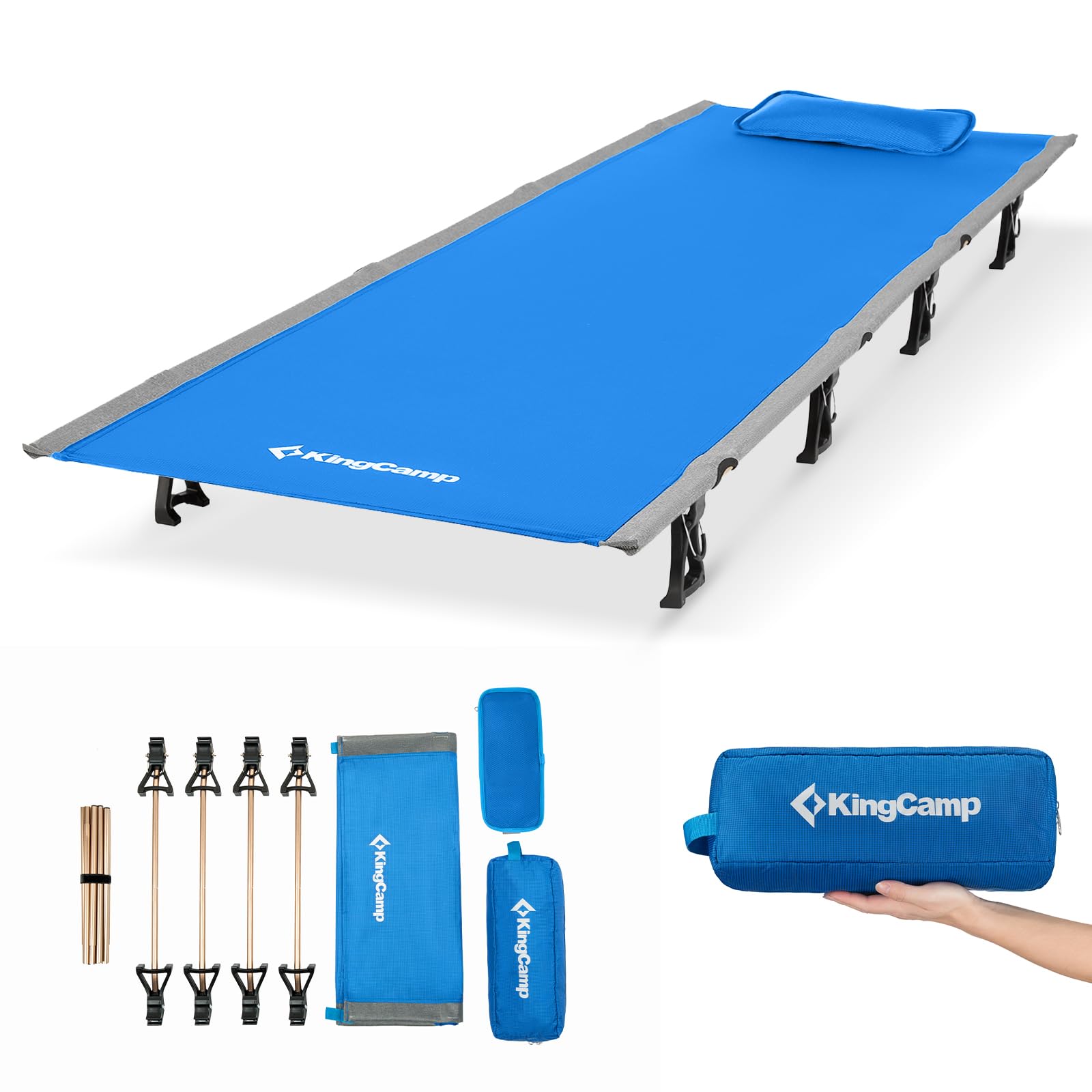 KingCamp Ultralight Camping Cot, 75 x 25 in