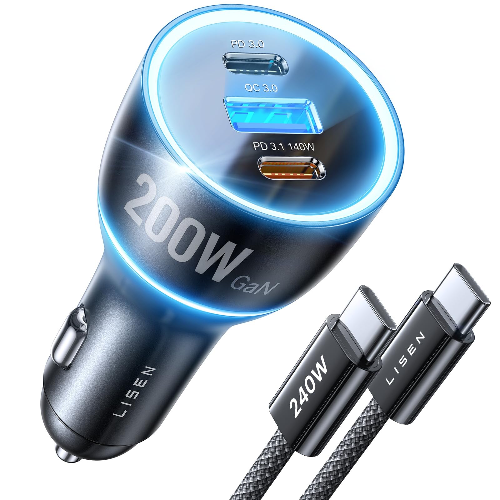 LISEN 200W GaN Car Charger