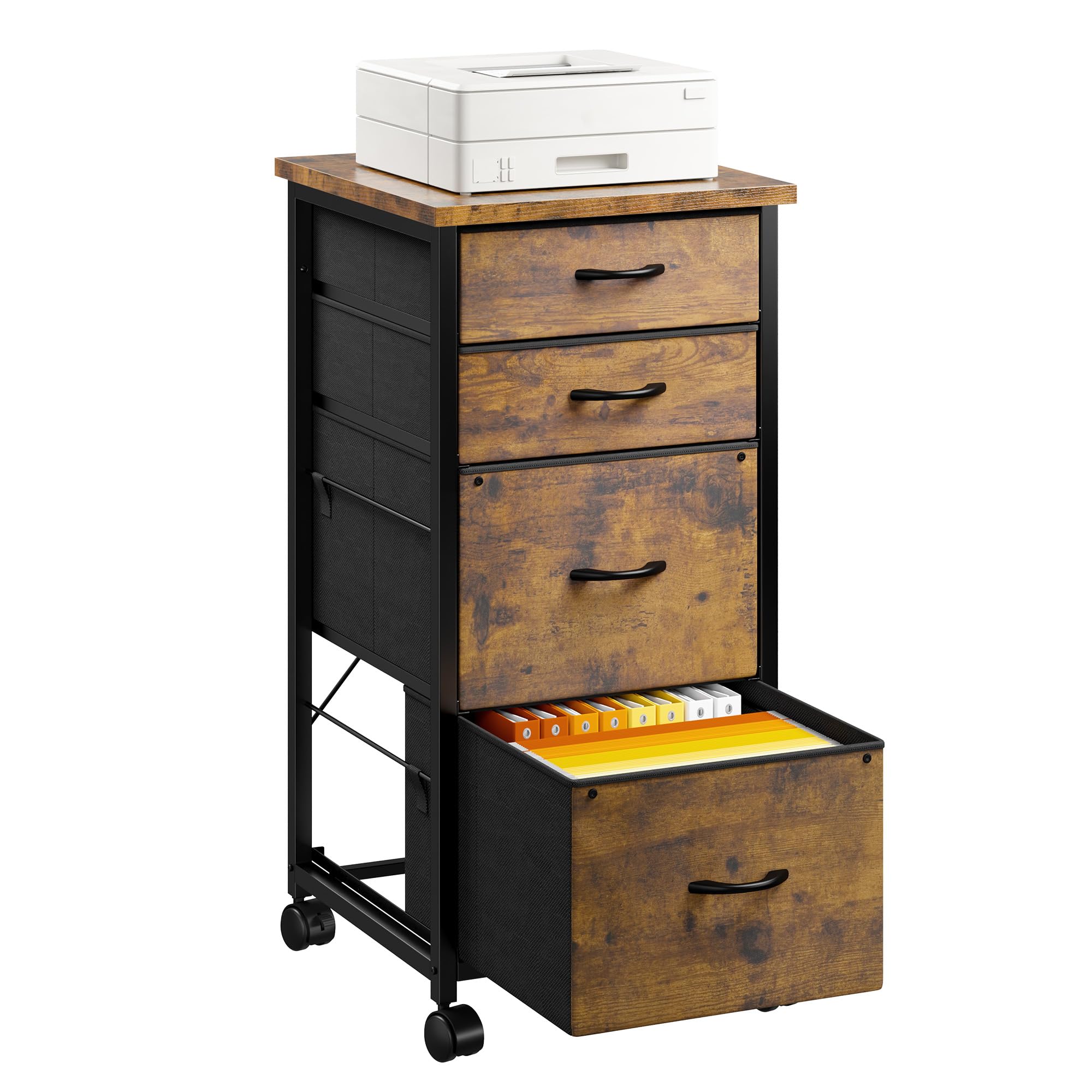 DurayLoly 4-Drawer Rolling File Cabinet