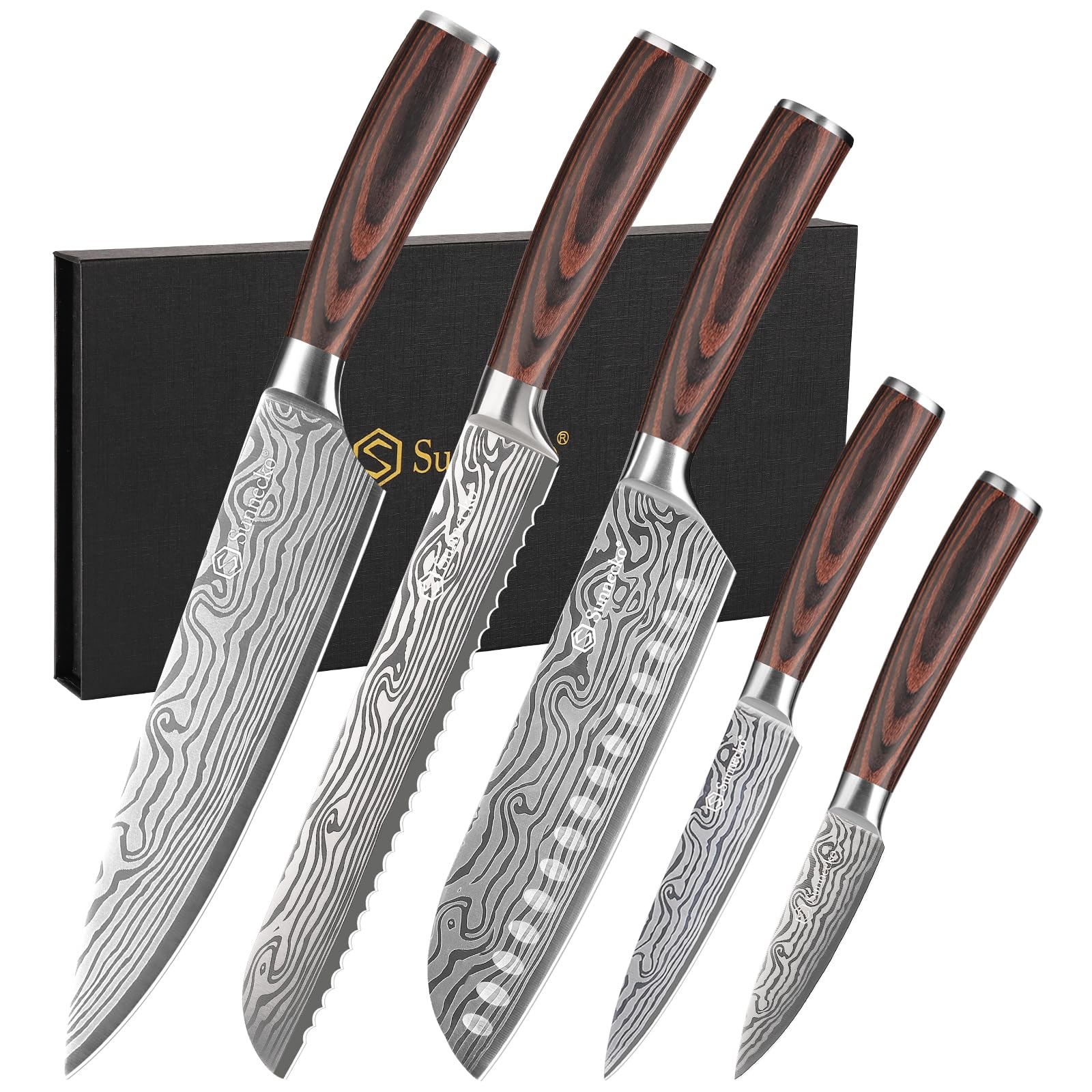 Sunnecko 5-Piece Chef Knife Set