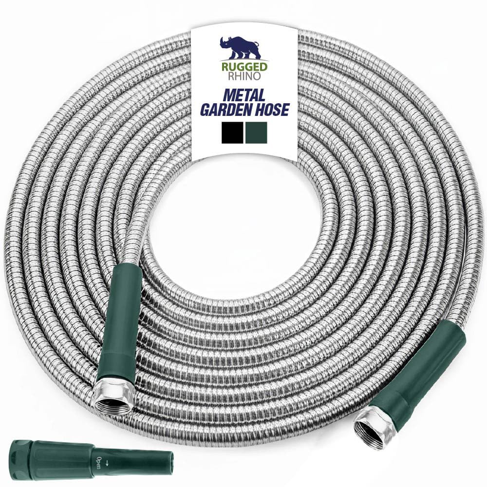 RUGGED RHINO 100FT Metal Garden Hose