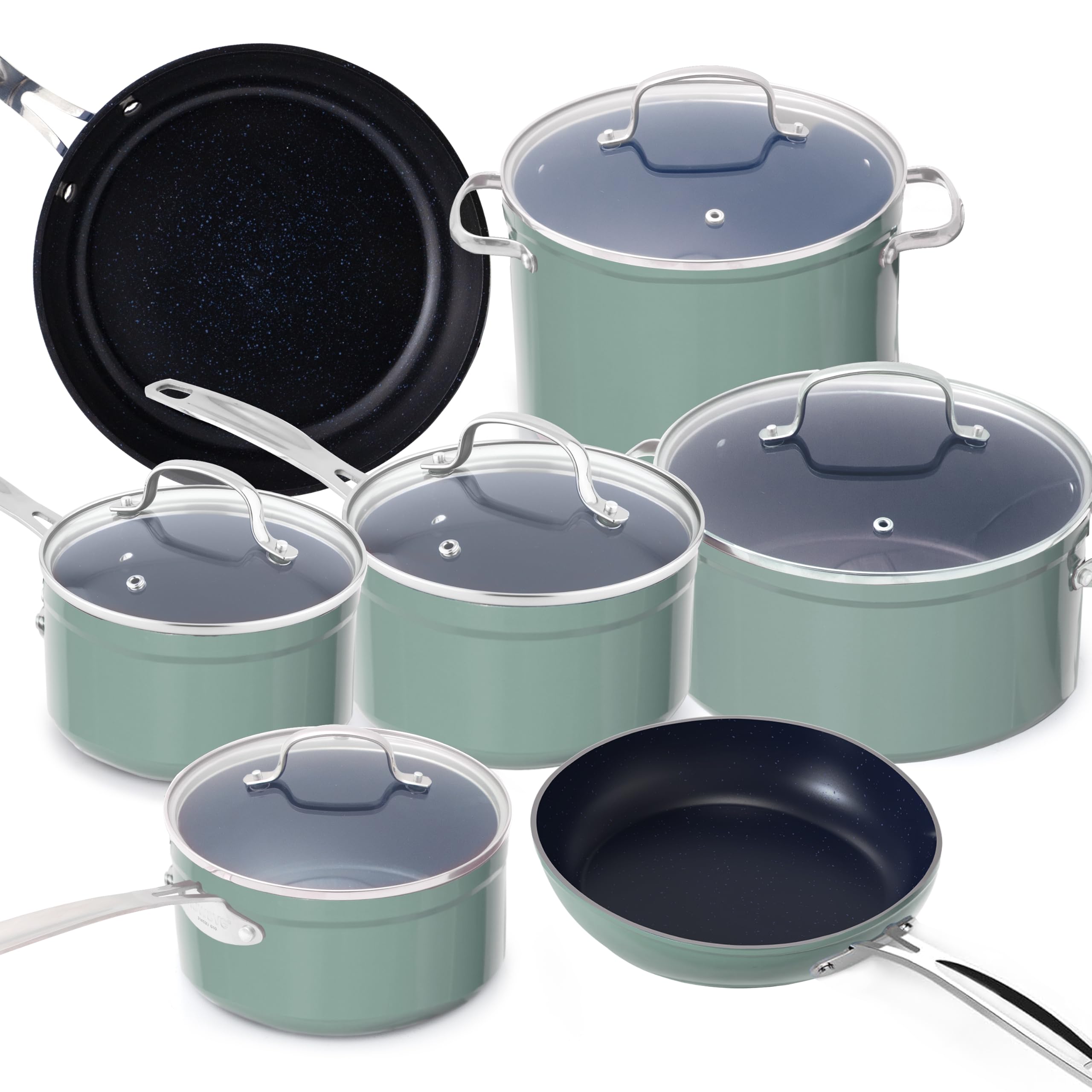 Nuwave G10 12-Piece Set, Rosemary Green