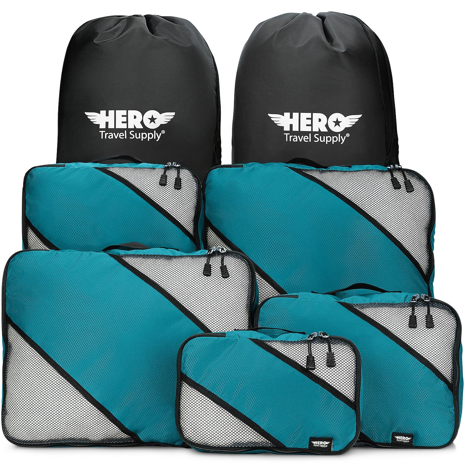 HERO Packing Cubes and Laundry Bags, 5-Piece Set