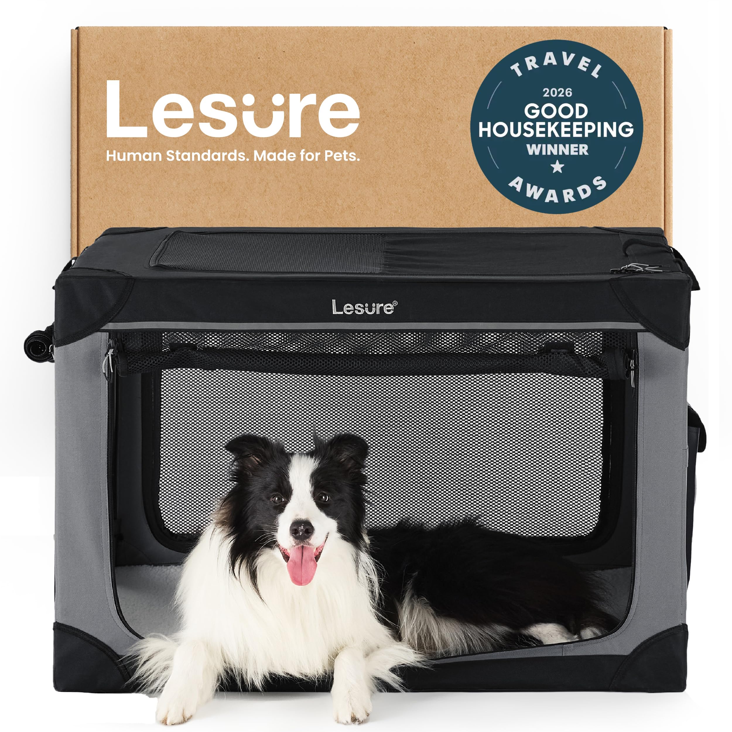 Lesure 36-Inch Soft Collapsible Dog Crate
