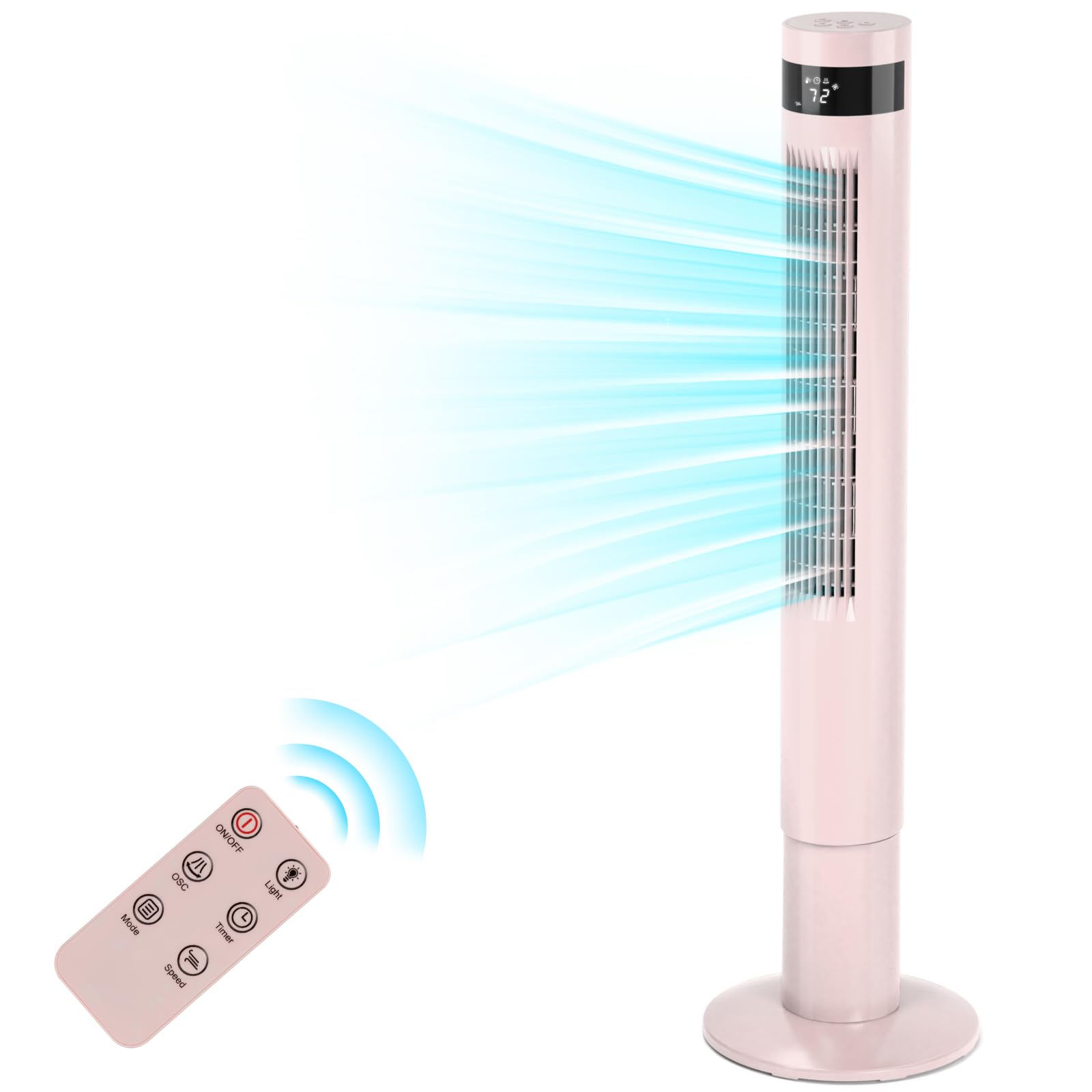 Antarctic Star 43-Inch Tower Fan, Pink