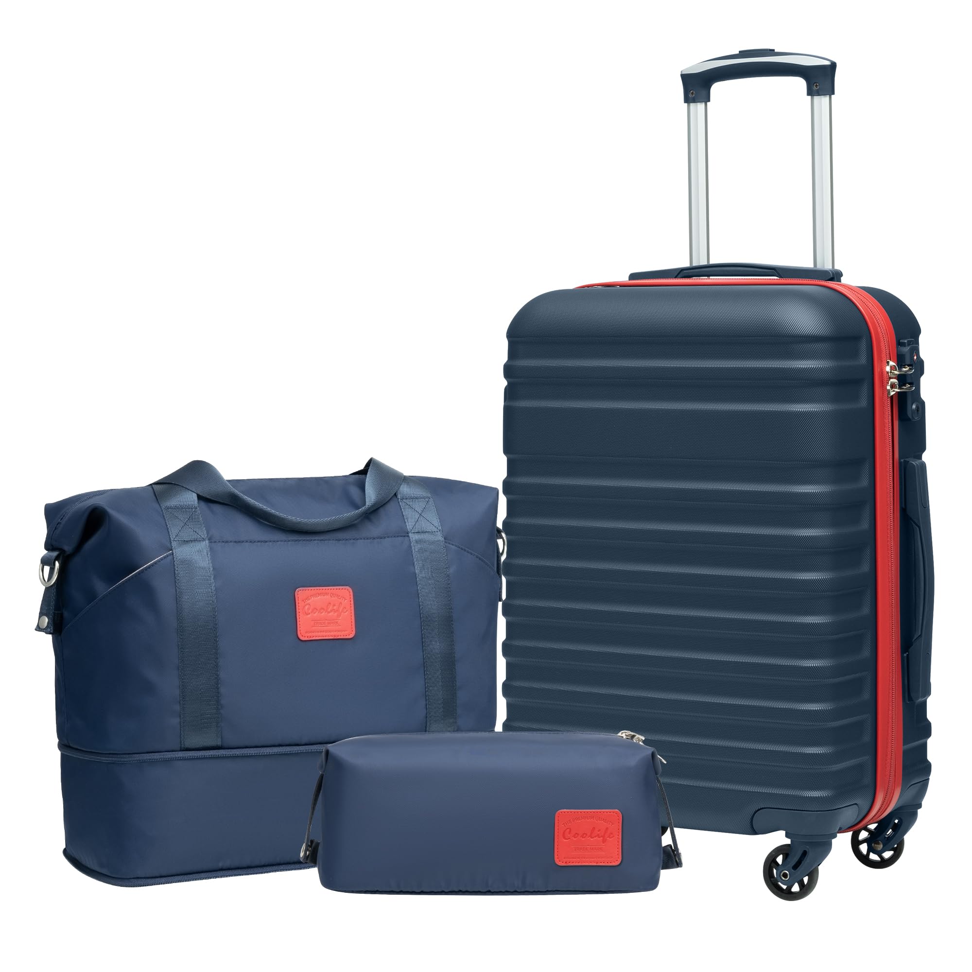 Coolife 20-Inch Set With Duffel and Toiletry Bag