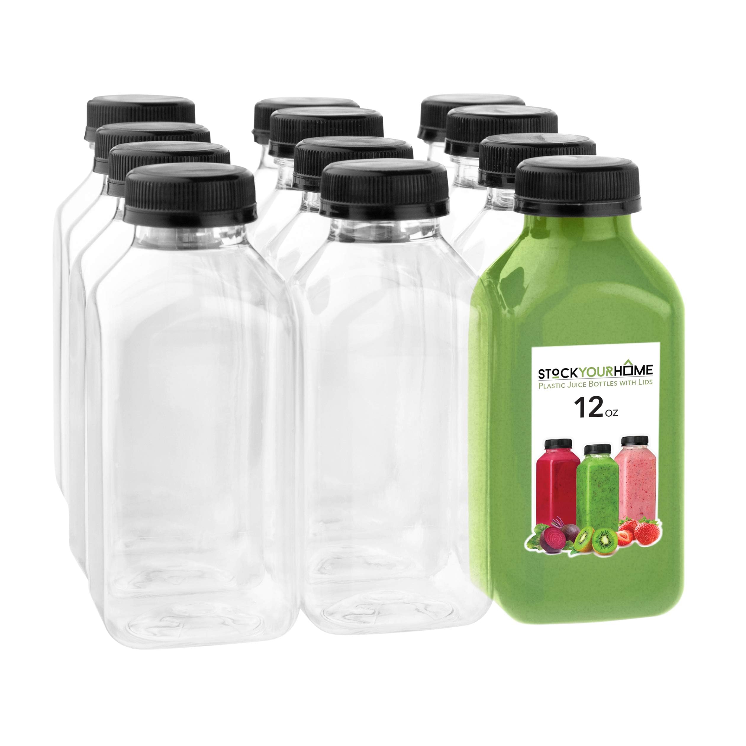 Stock Your Home 12-Oz Juice Bottles, 12-Pack