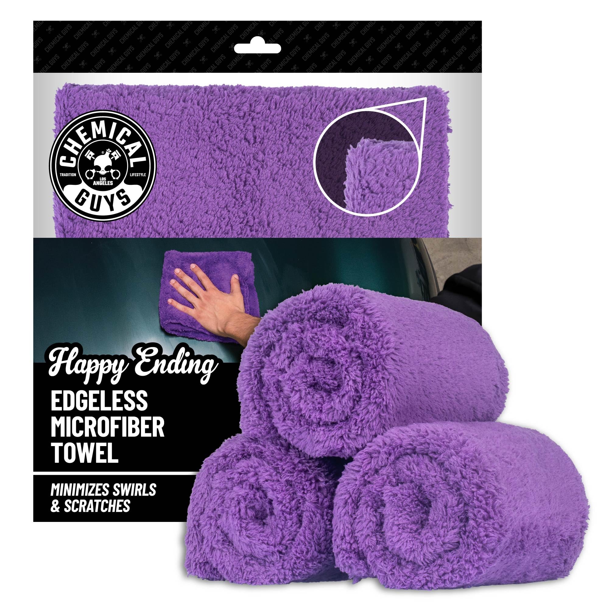 Chemical Guys Happy Ending Edgeless Towels, 3-Pack