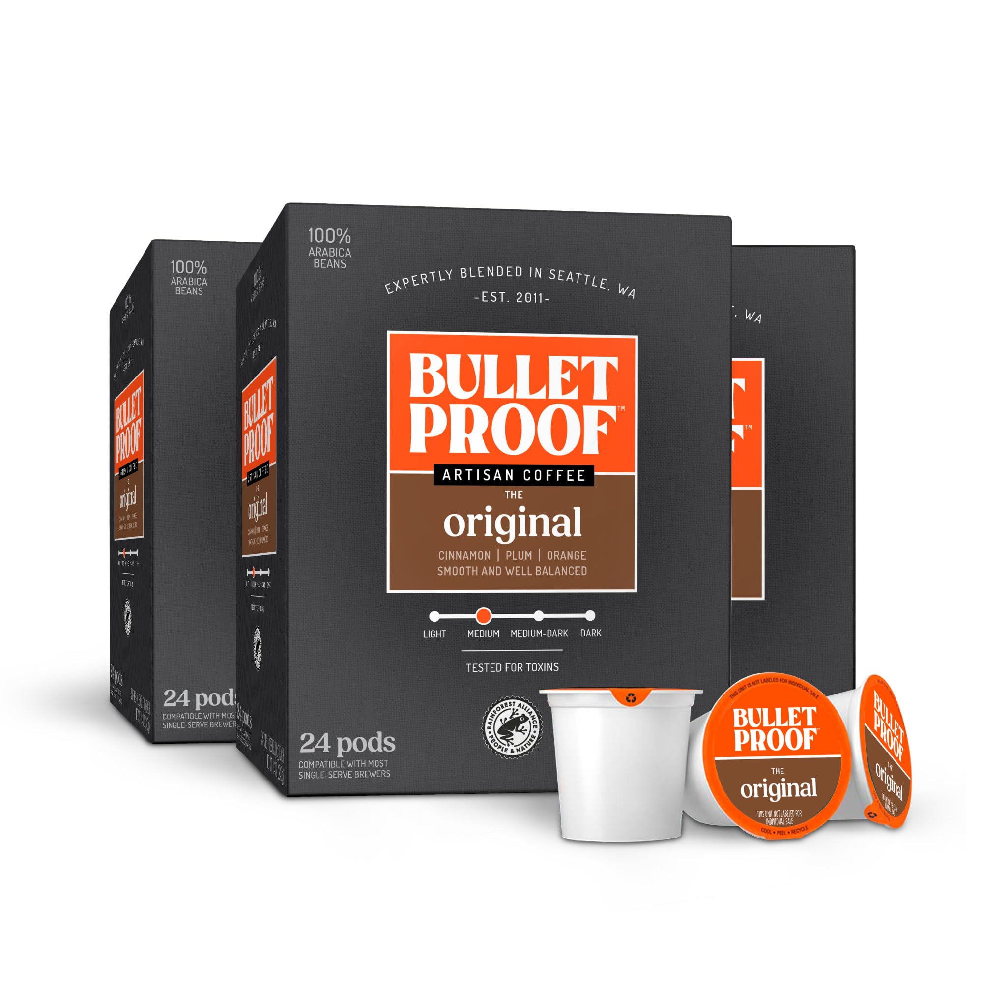Bulletproof Original Medium Roast Pods, 72 Count