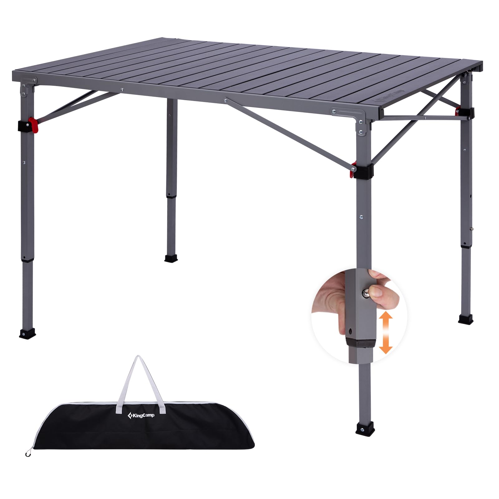 KingCamp 42.1-Inch Adjustable Aluminum Table