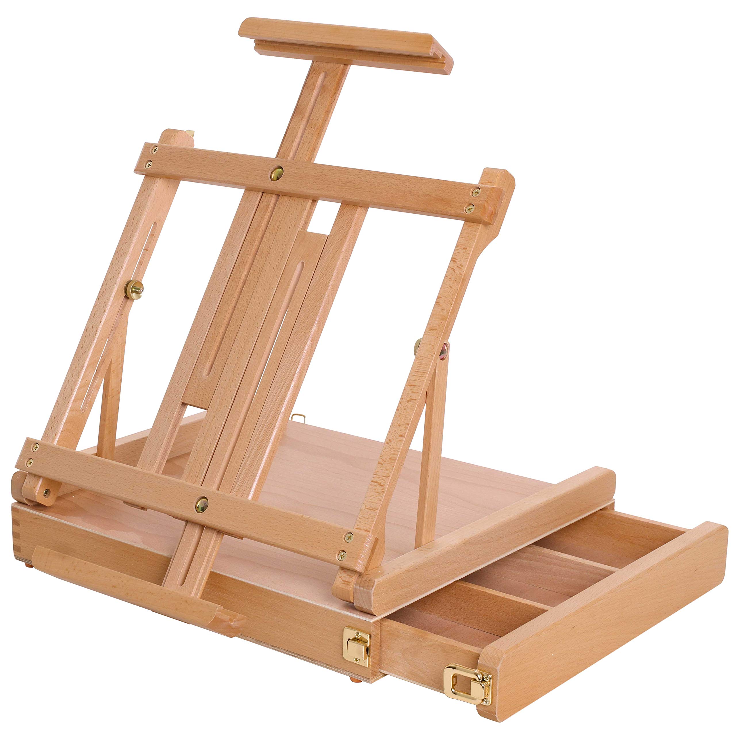 U.S. Art Supply Large Adjustable Wooden Desktop Easel