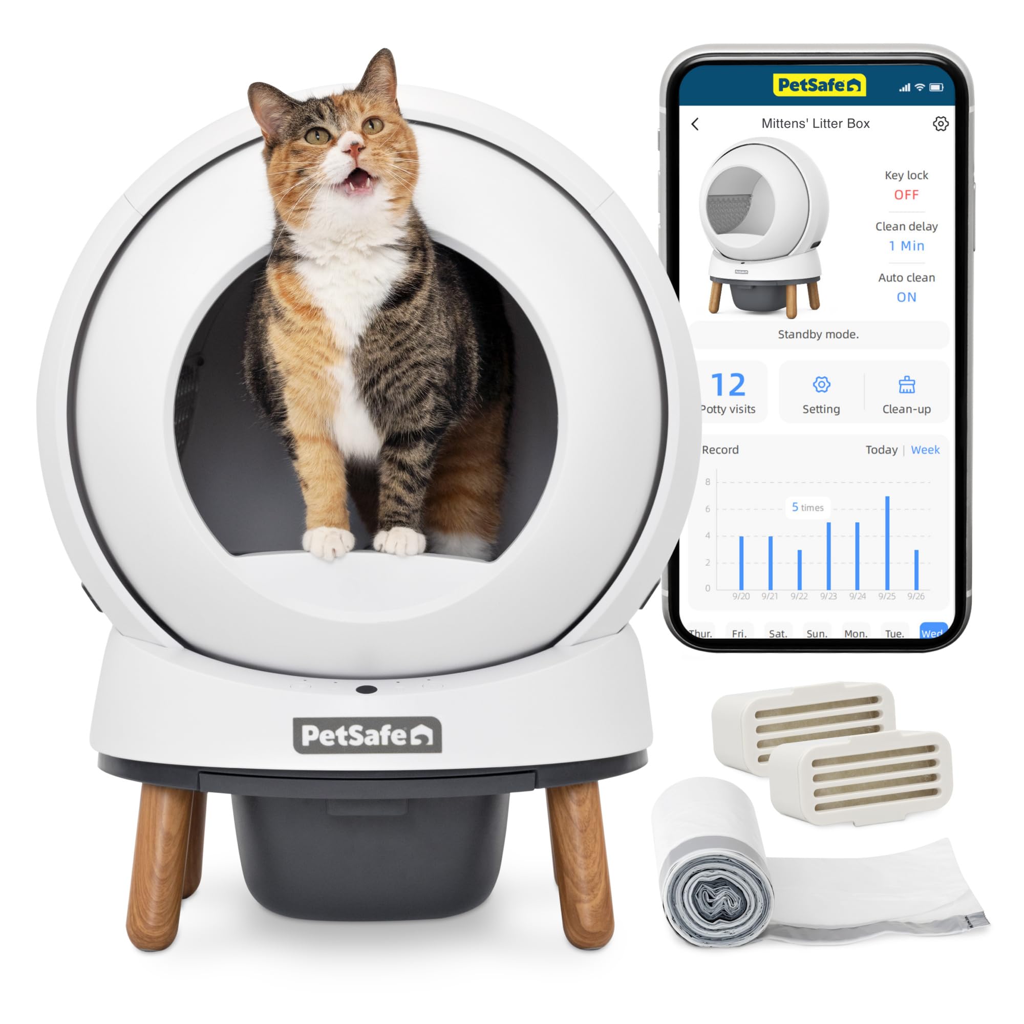 PetSafe ScoopFree SmartSpin, White