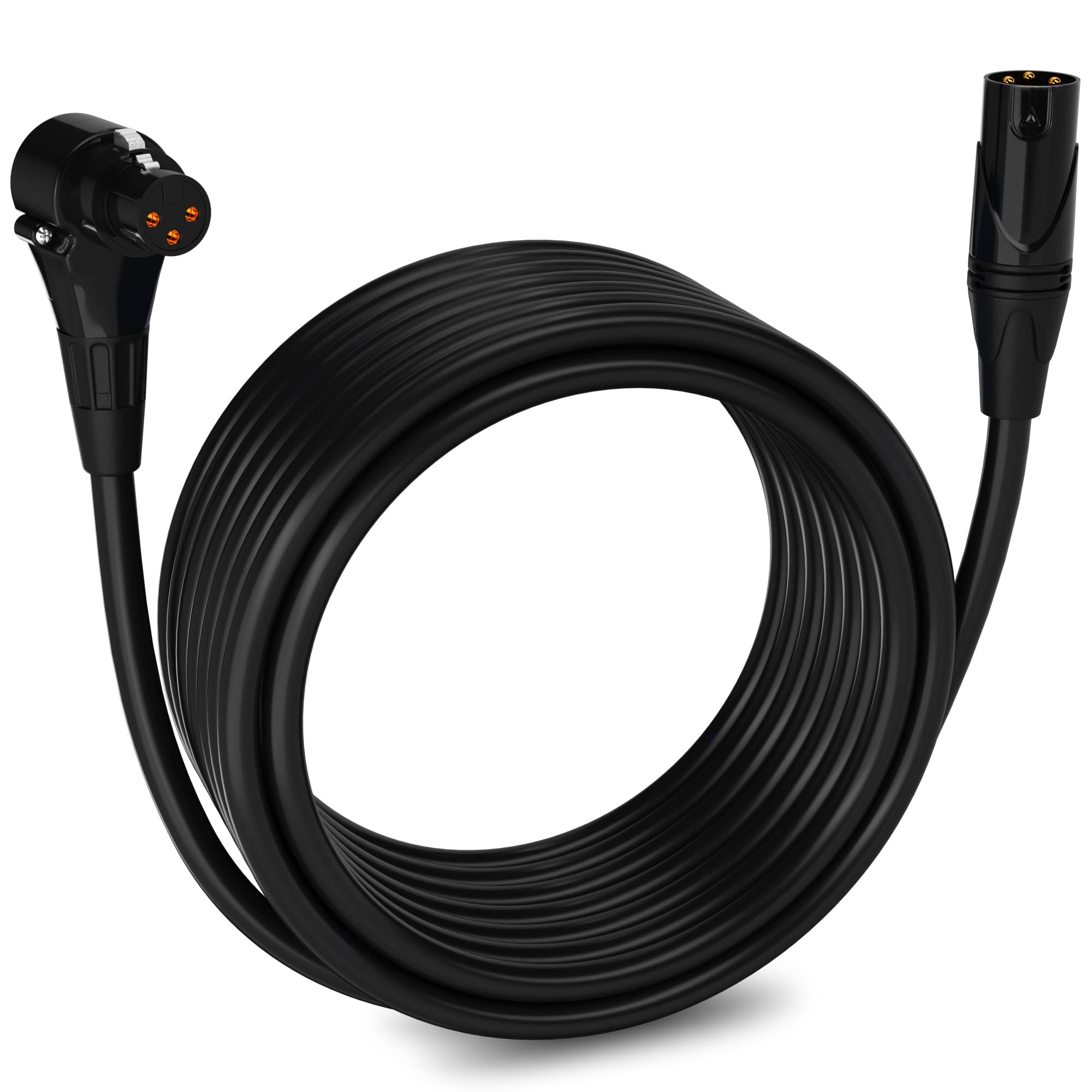 LyxPro 30 ft XLR Mic Cable, Right-Angle Female