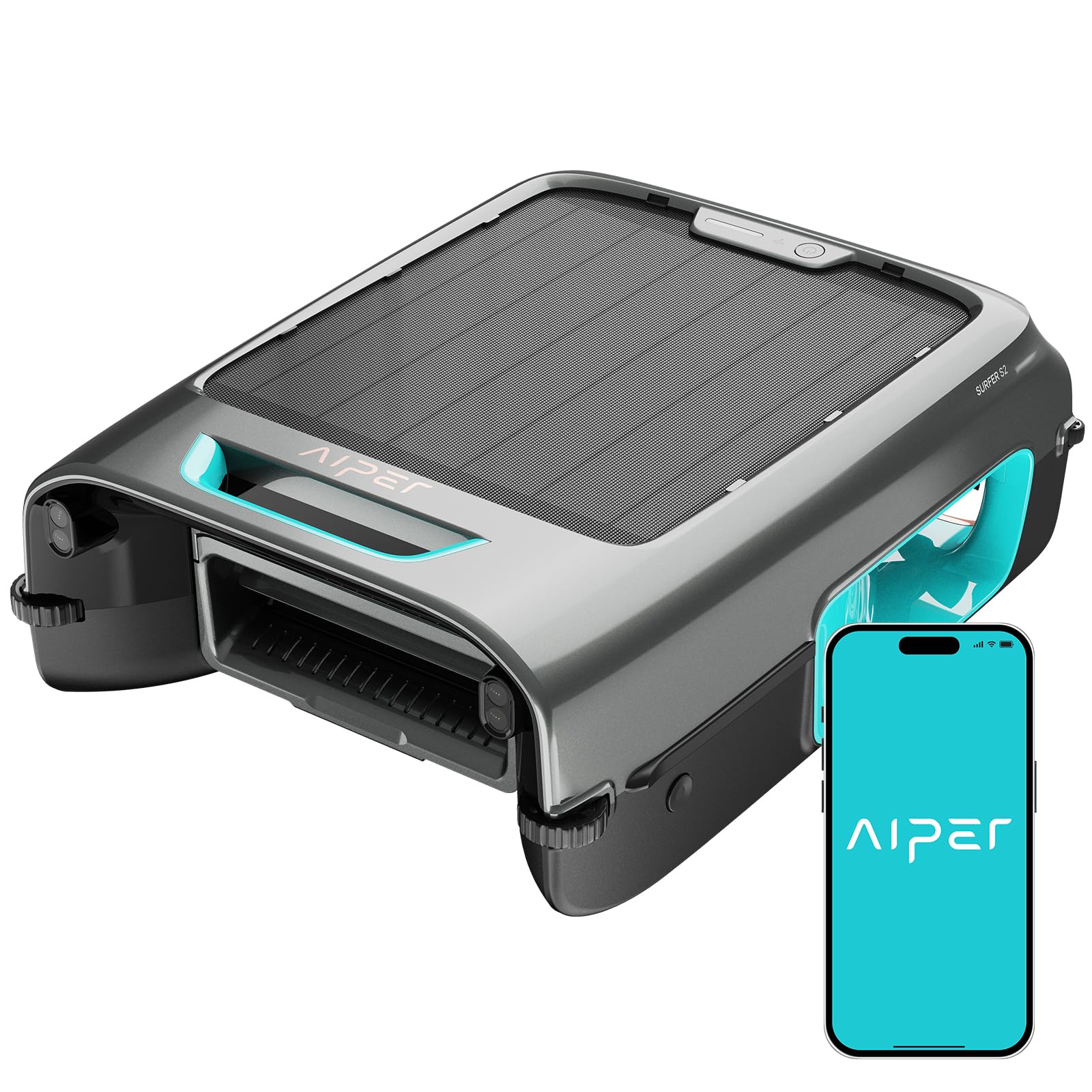 AIPER EcoSurfer S2 Solar Powered Pool Surface Skimmer Robot