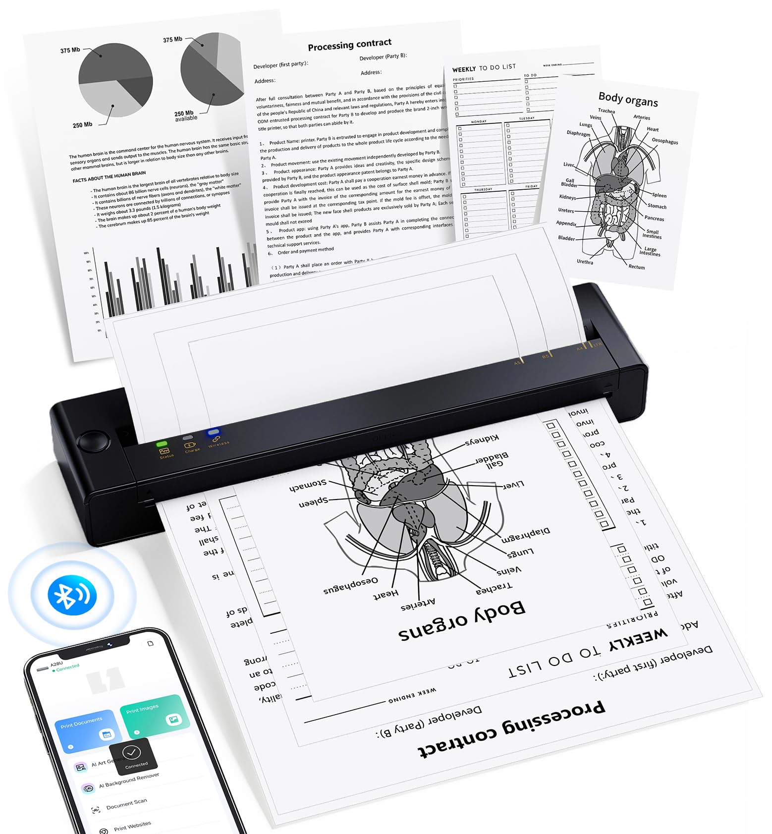 TATTMUSE A28U Portable Printer