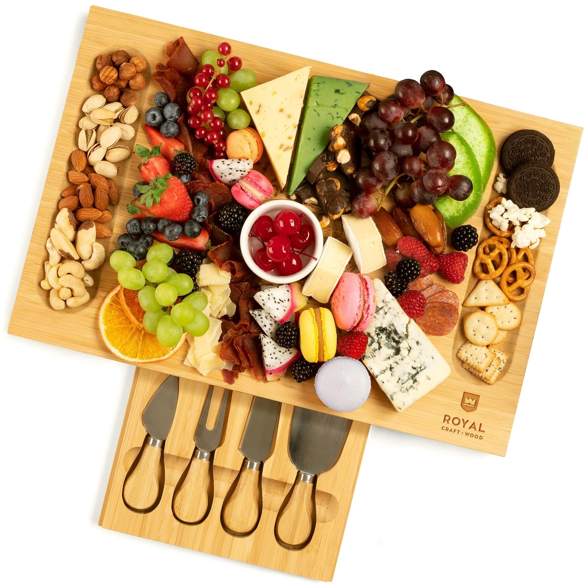ROYAL CRAFT WOOD Premium Bamboo Charcuterie Board Set