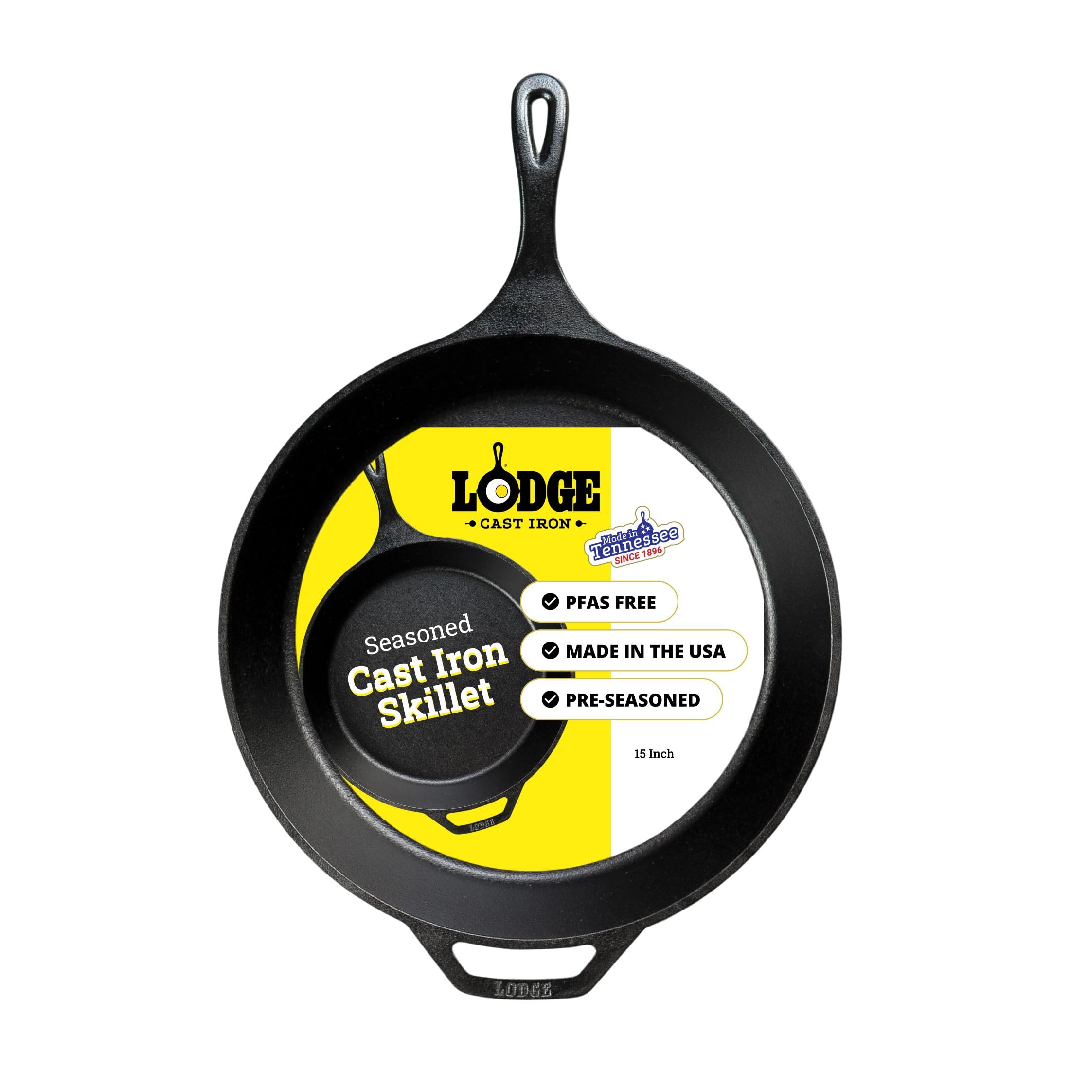 Lodge Pre-Seasoned Cast Iron Skillet, 15-Inch