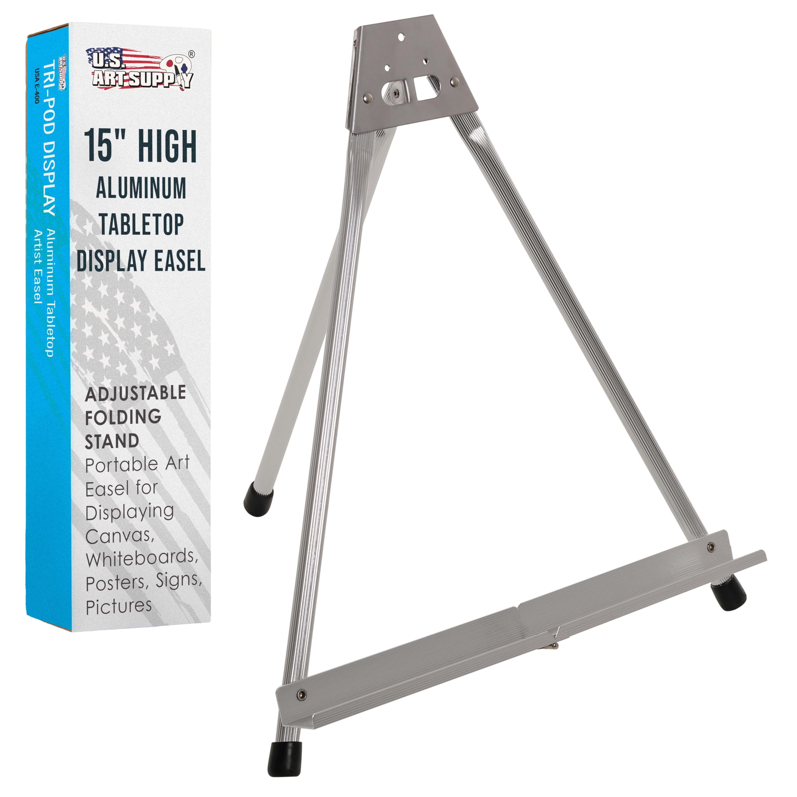 U.S. Art Supply 15-Inch Aluminum Tabletop Easel