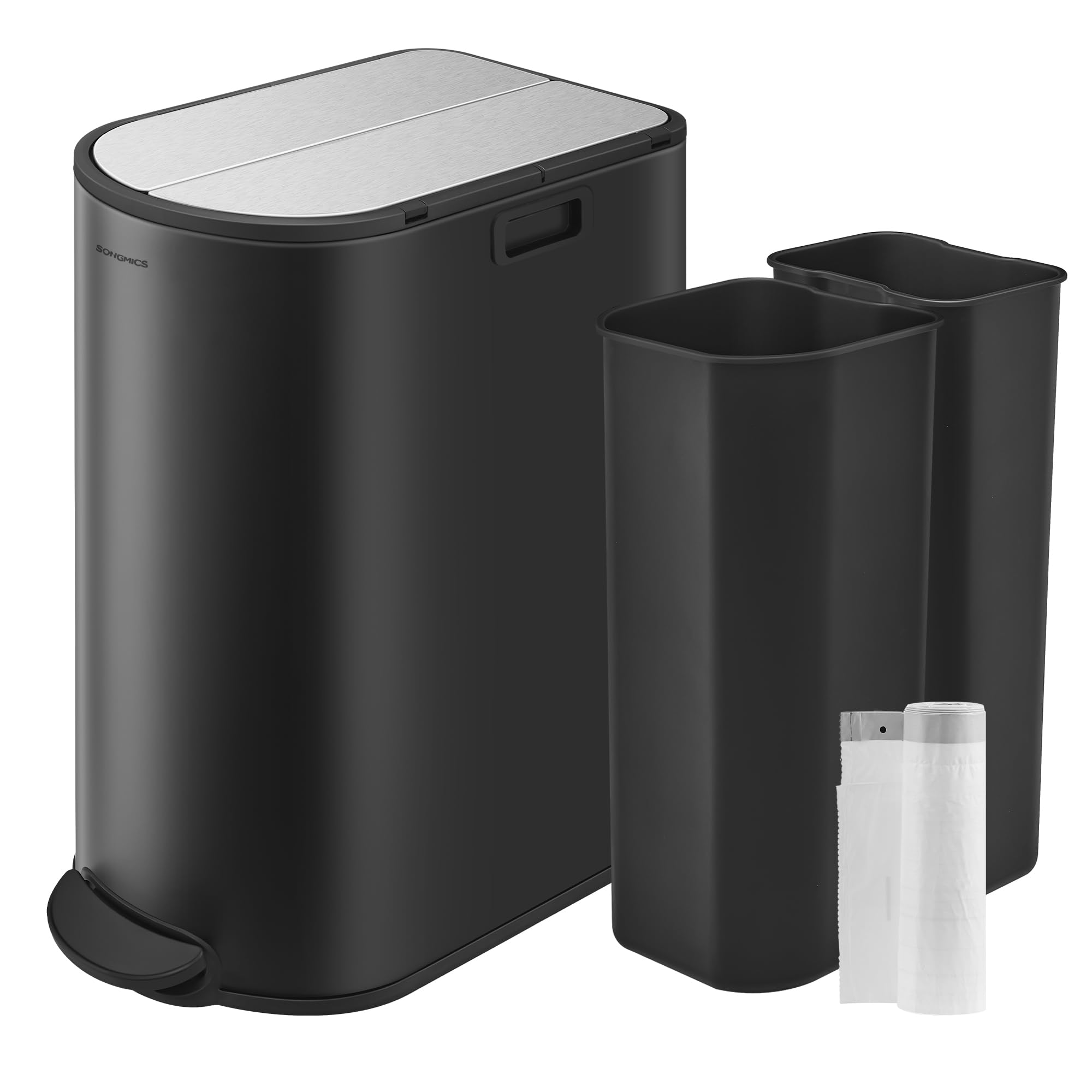 SONGMICS 13-Gallon Dual Kitchen Trash Can