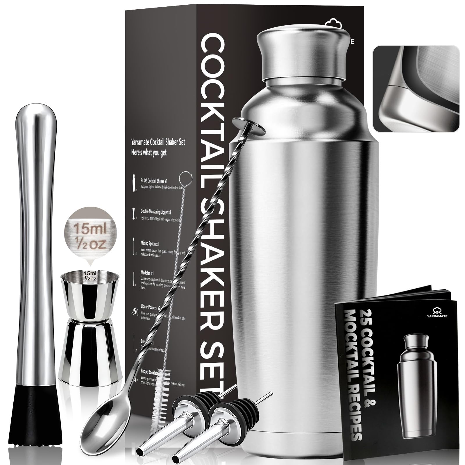 YARRAMATE Insulated Cocktail Shaker Set, 8-Piece