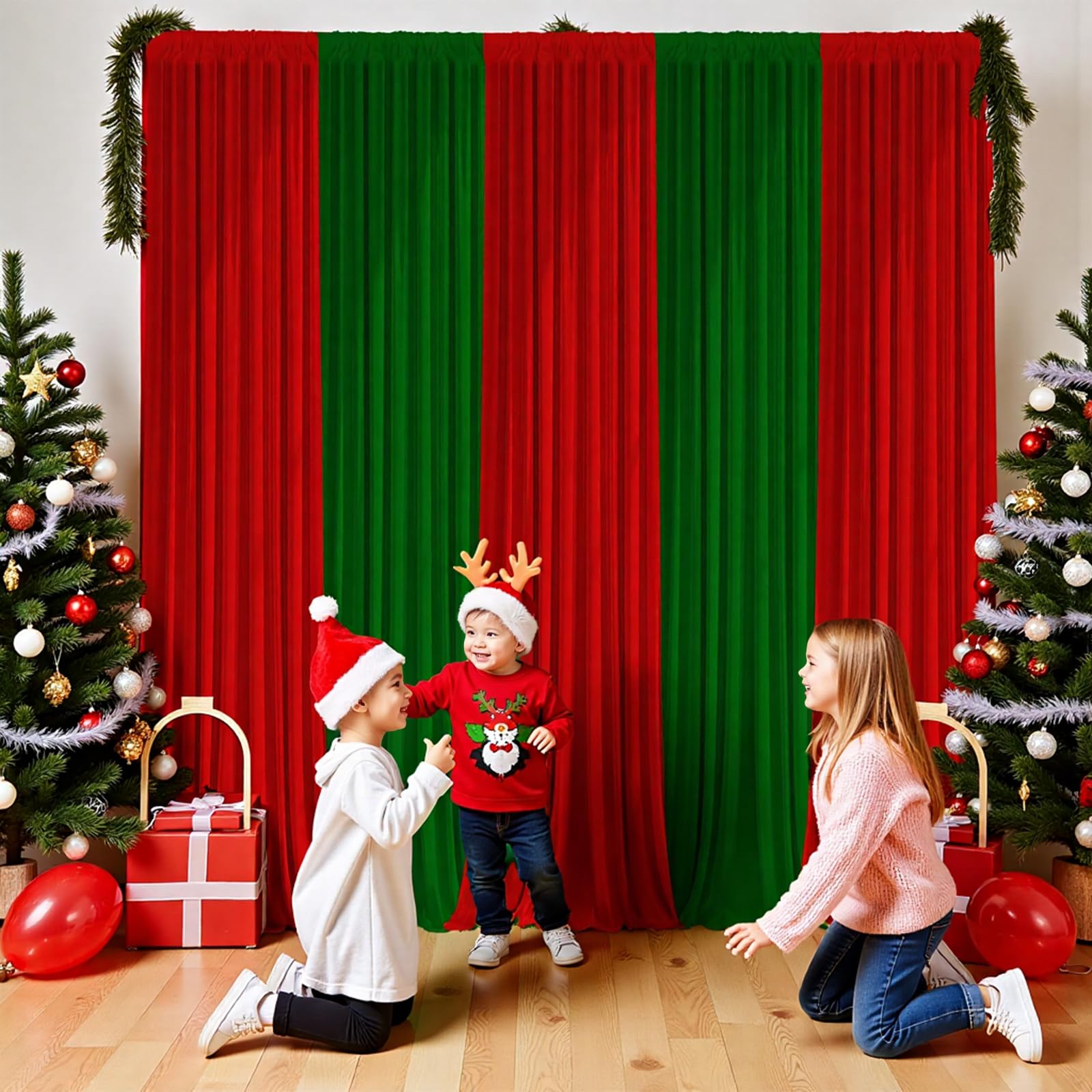 GEWONELIFE Christmas 10×7ft Backdrop Curtain
