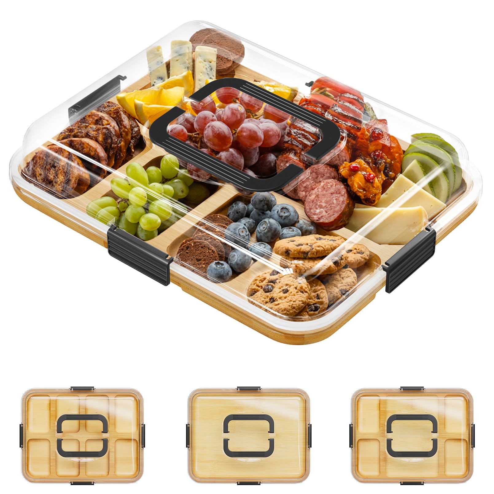 SpaceAid Charcuterie Board with Clear Lid