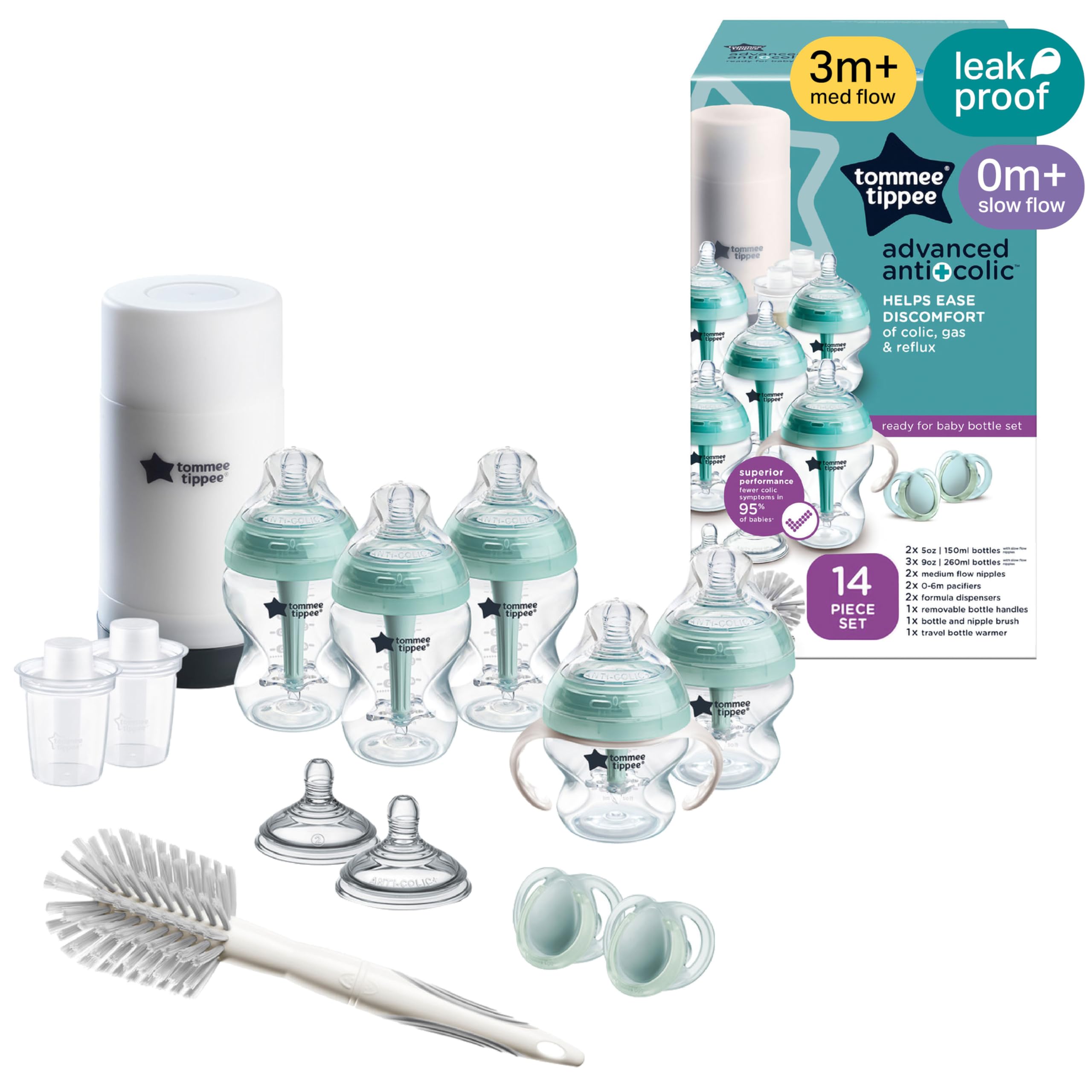 Tommee Tippee Advanced Anti-Colic Bottle, Warmer & Pacifier Set