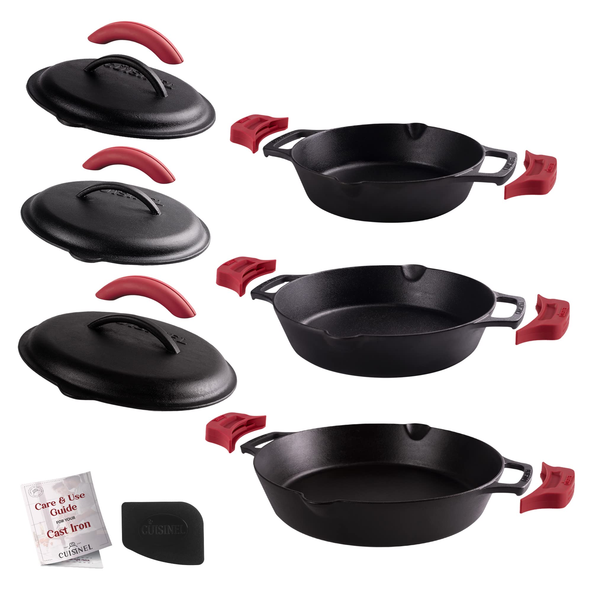 Cuisinel 8-, 10-, and 12-Inch Skillet Set with Lid