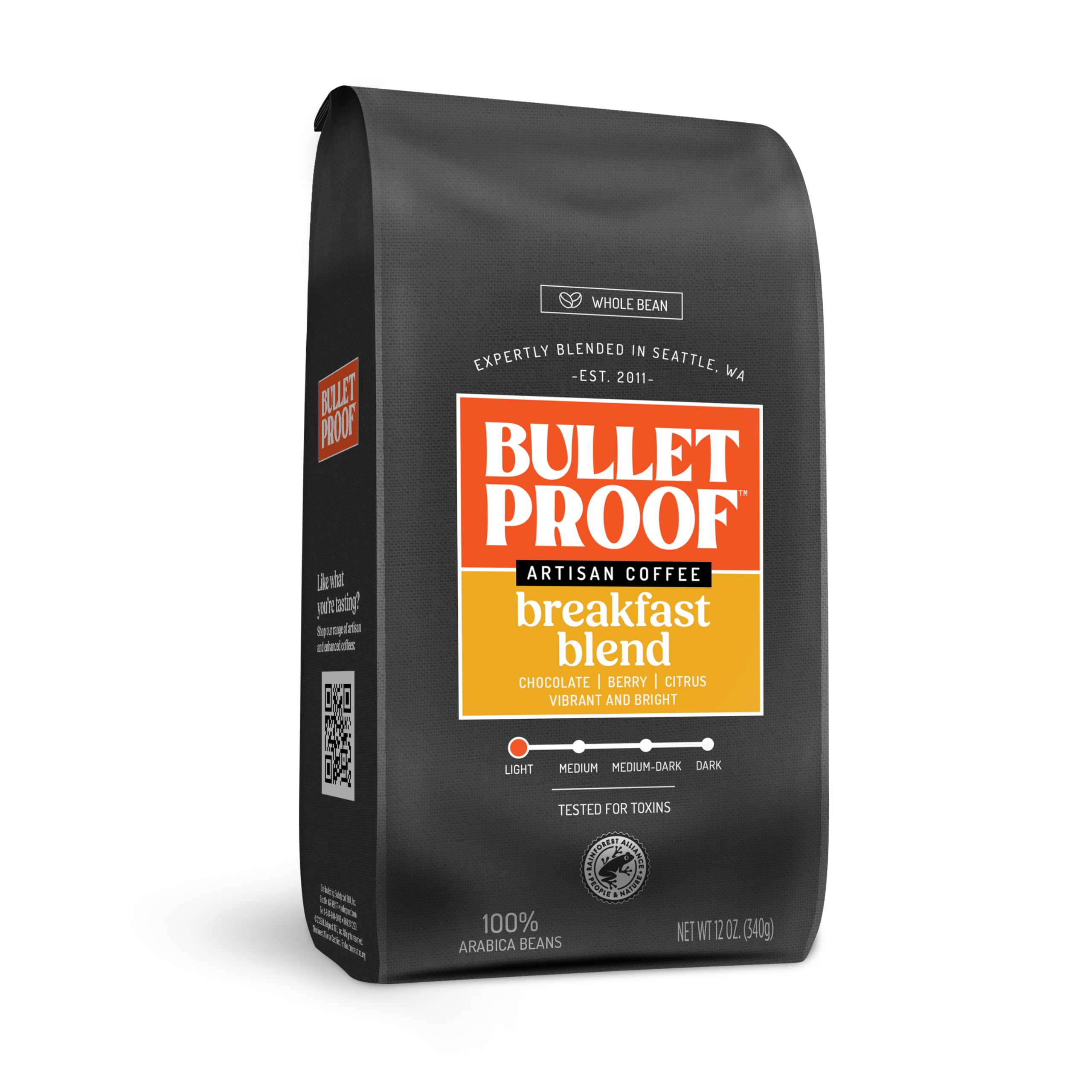 Bulletproof Breakfast Blend Light Roast Whole Bean Coffee