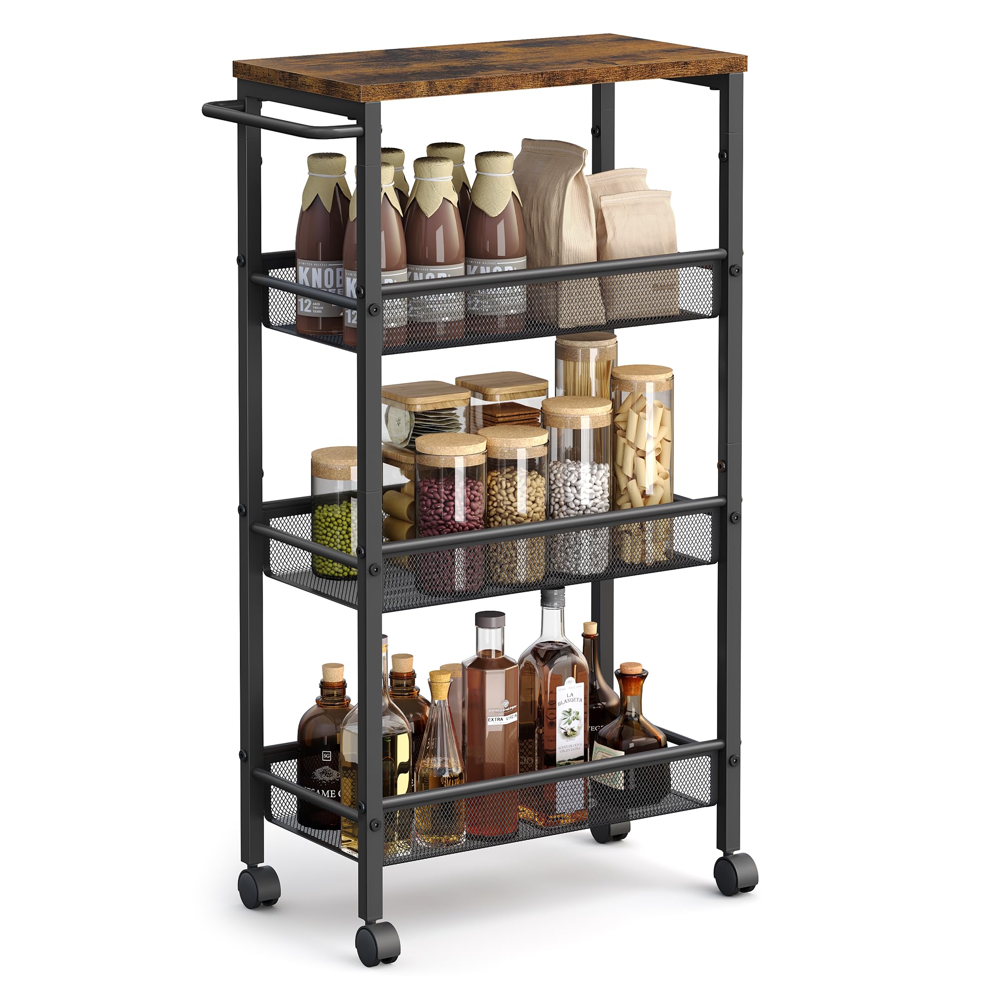 VASAGLE Slim 4-Tier Rolling Cart