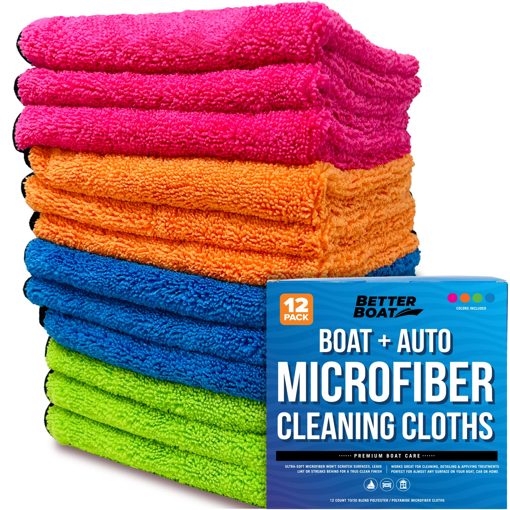 Better Boat 12-Pack Microfiber Cloth Kit