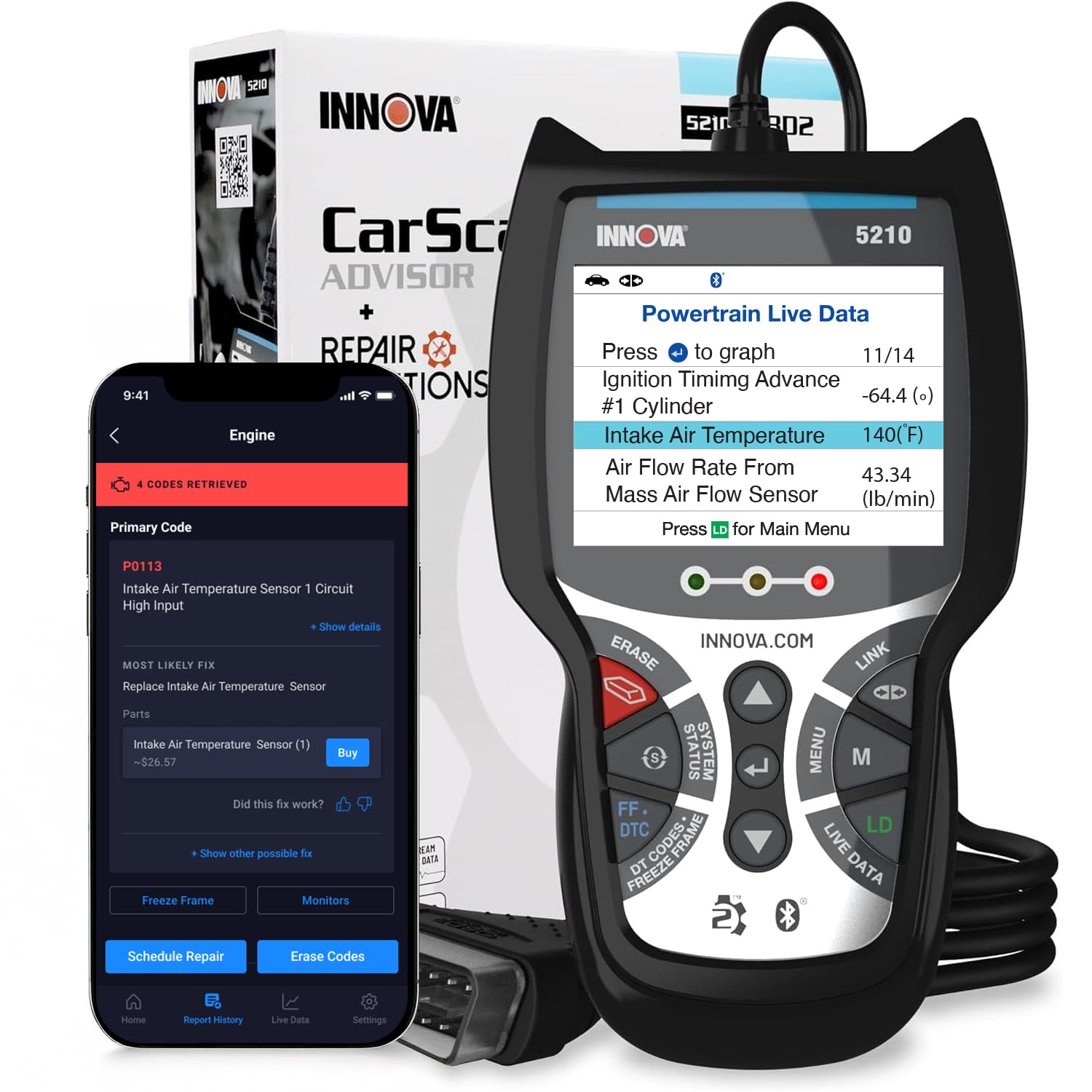 Innova 5210 OBD2 Scanner and Engine Code Reader
