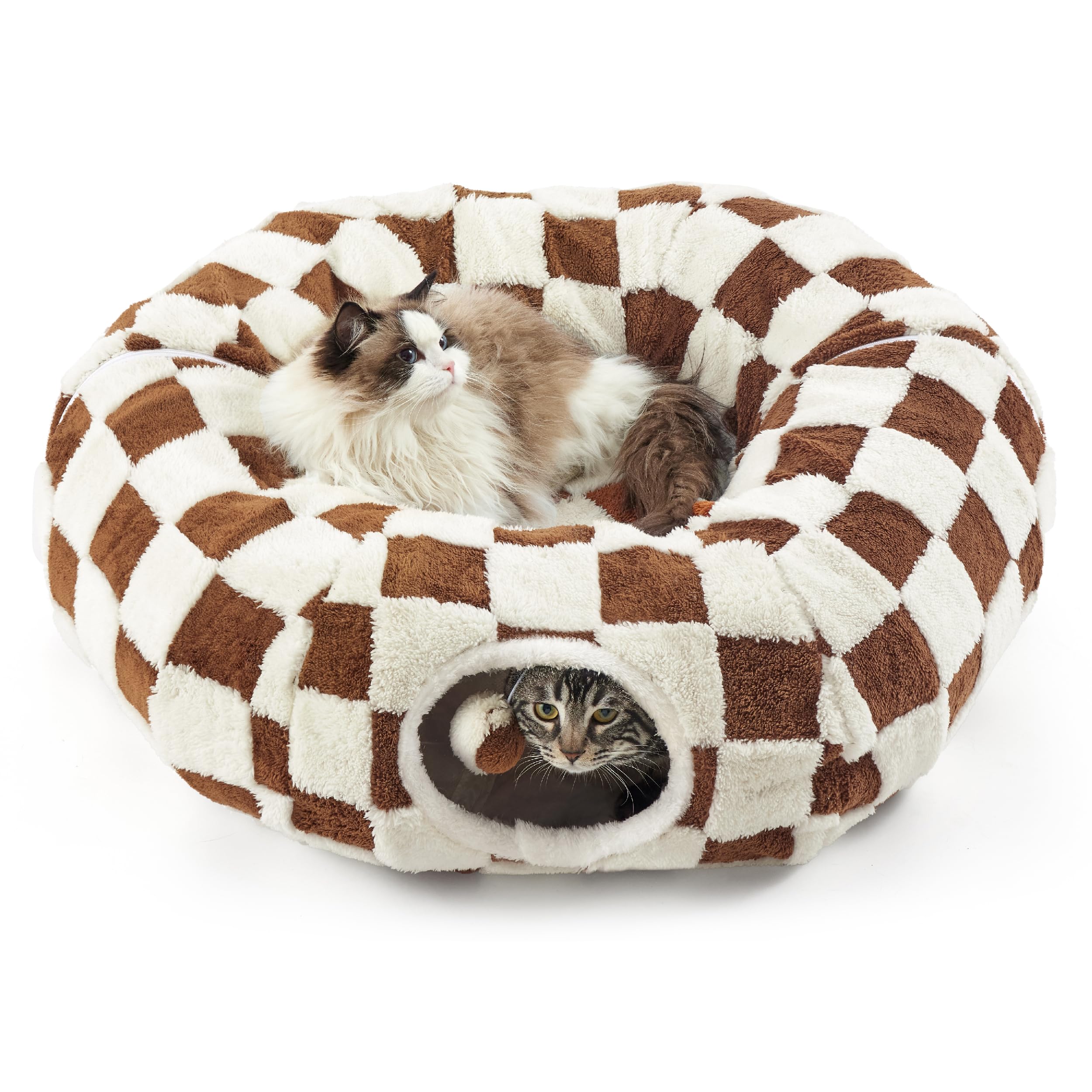 Lesure Donut Jacquard Cat Tunnel Bed