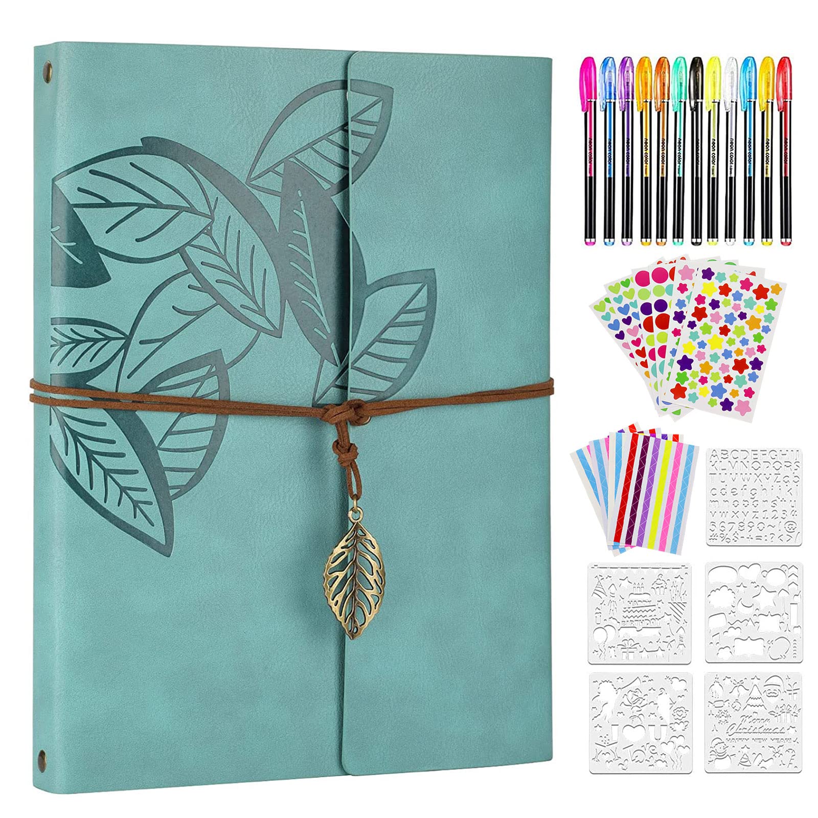 ZEEYUAN Leaf Pattern Scrapbook Album, 60 Pages