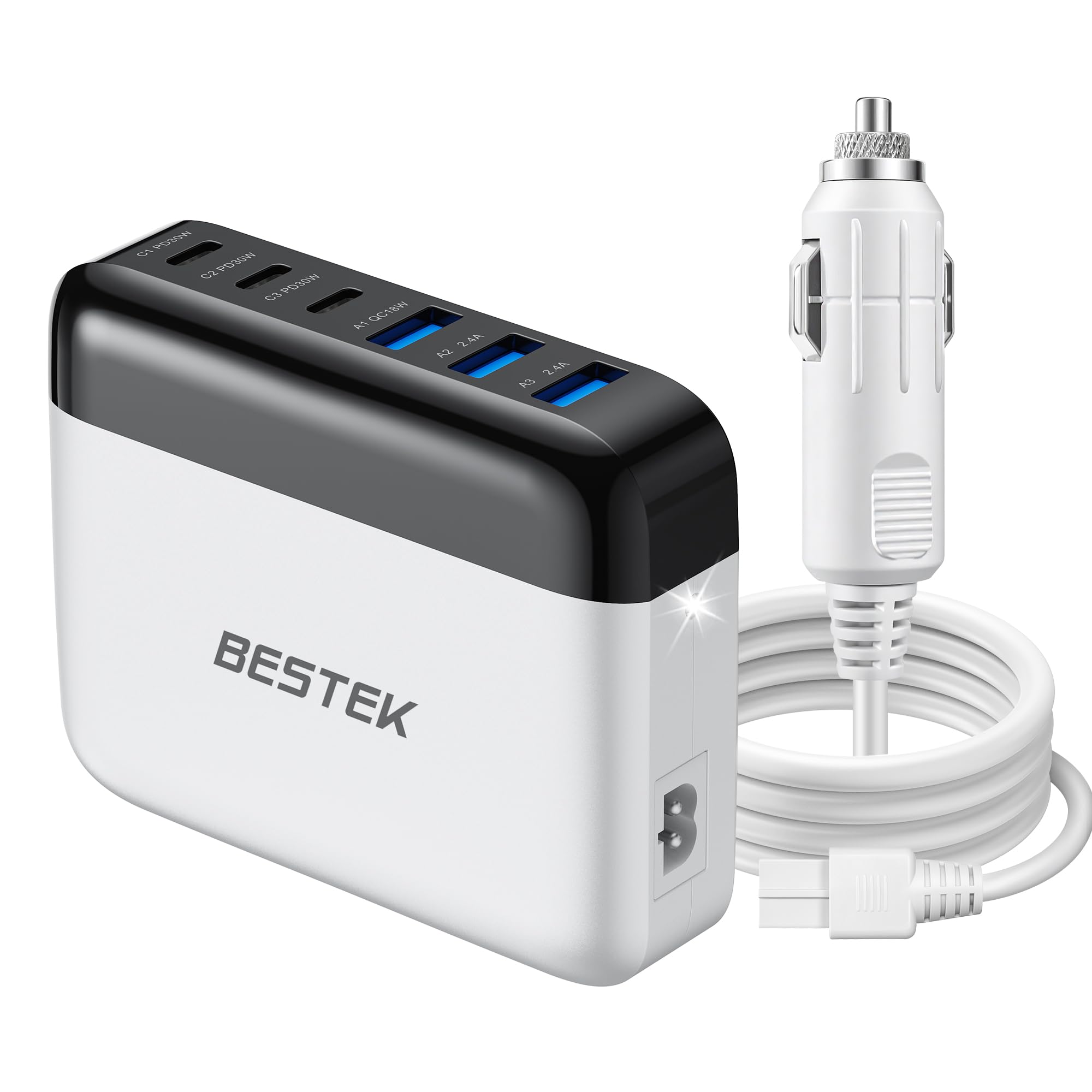 BESTEK 125W Six-Port Car Charger