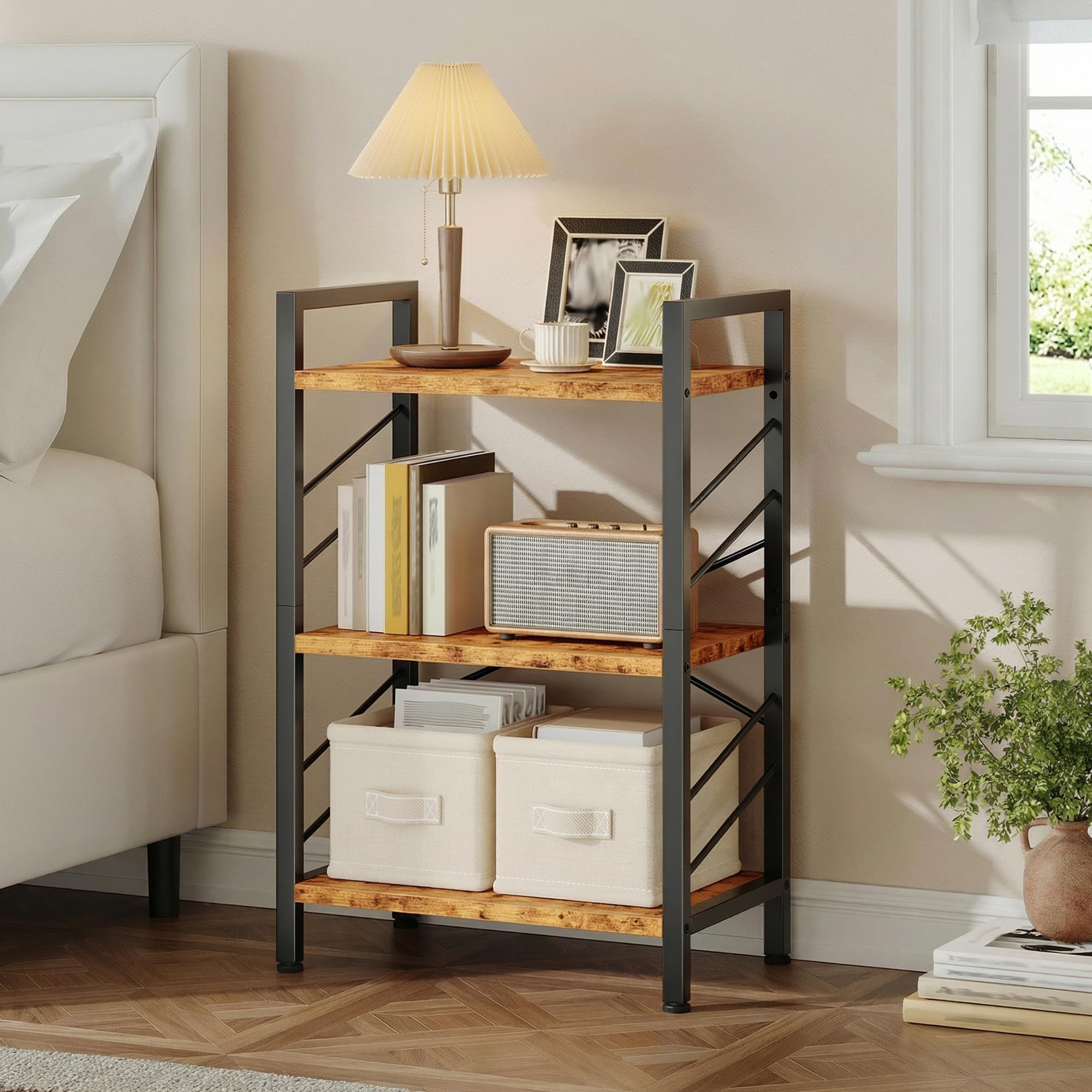 DurayLoly 3-Tier Small Bookshelf