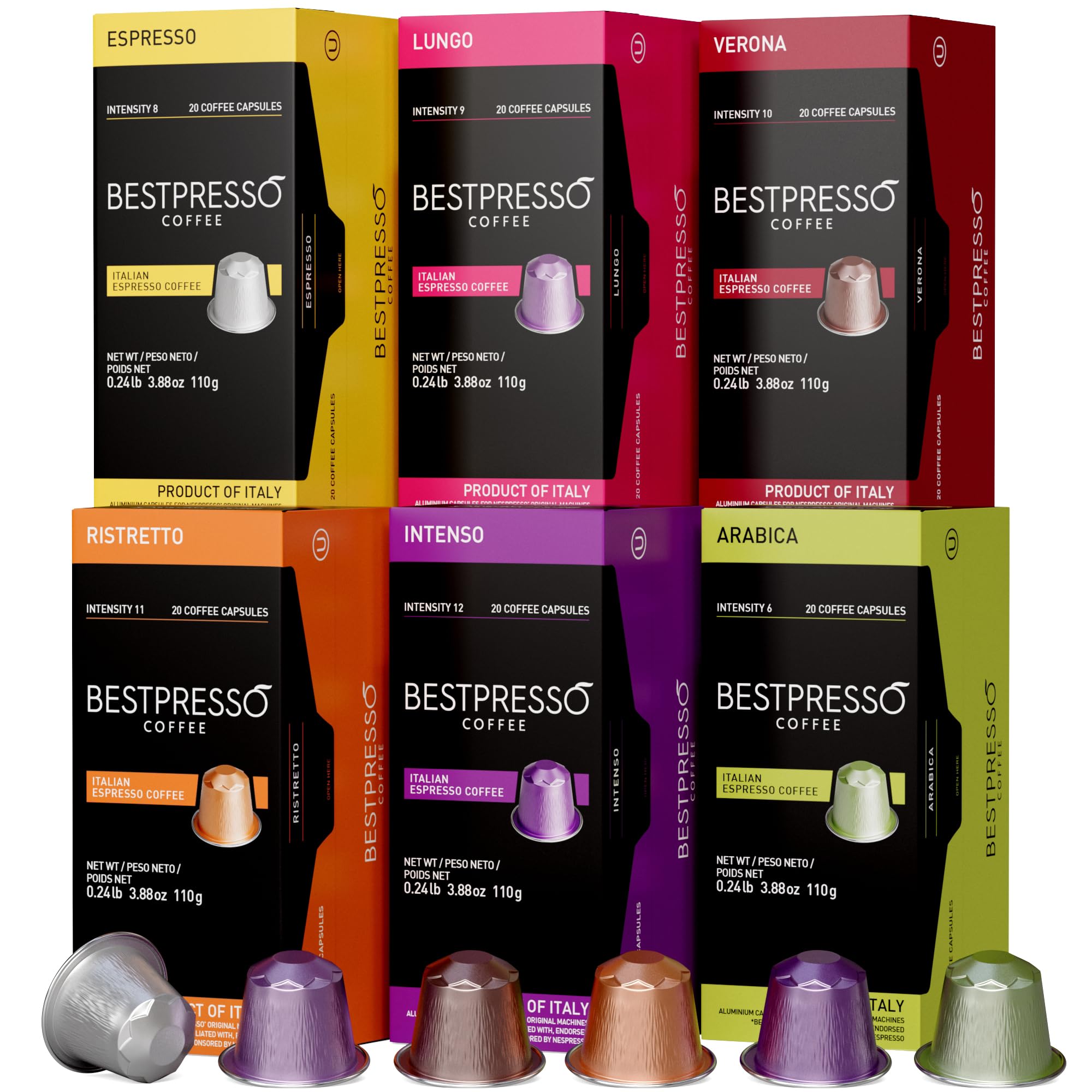 Bestpresso Nespresso Original Variety Pack, 120 Pods