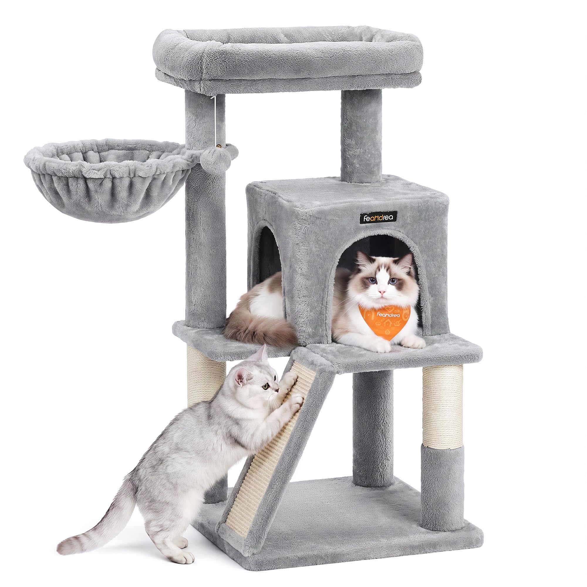 Feandrea 37.8-Inch Cat Tower With Ramp