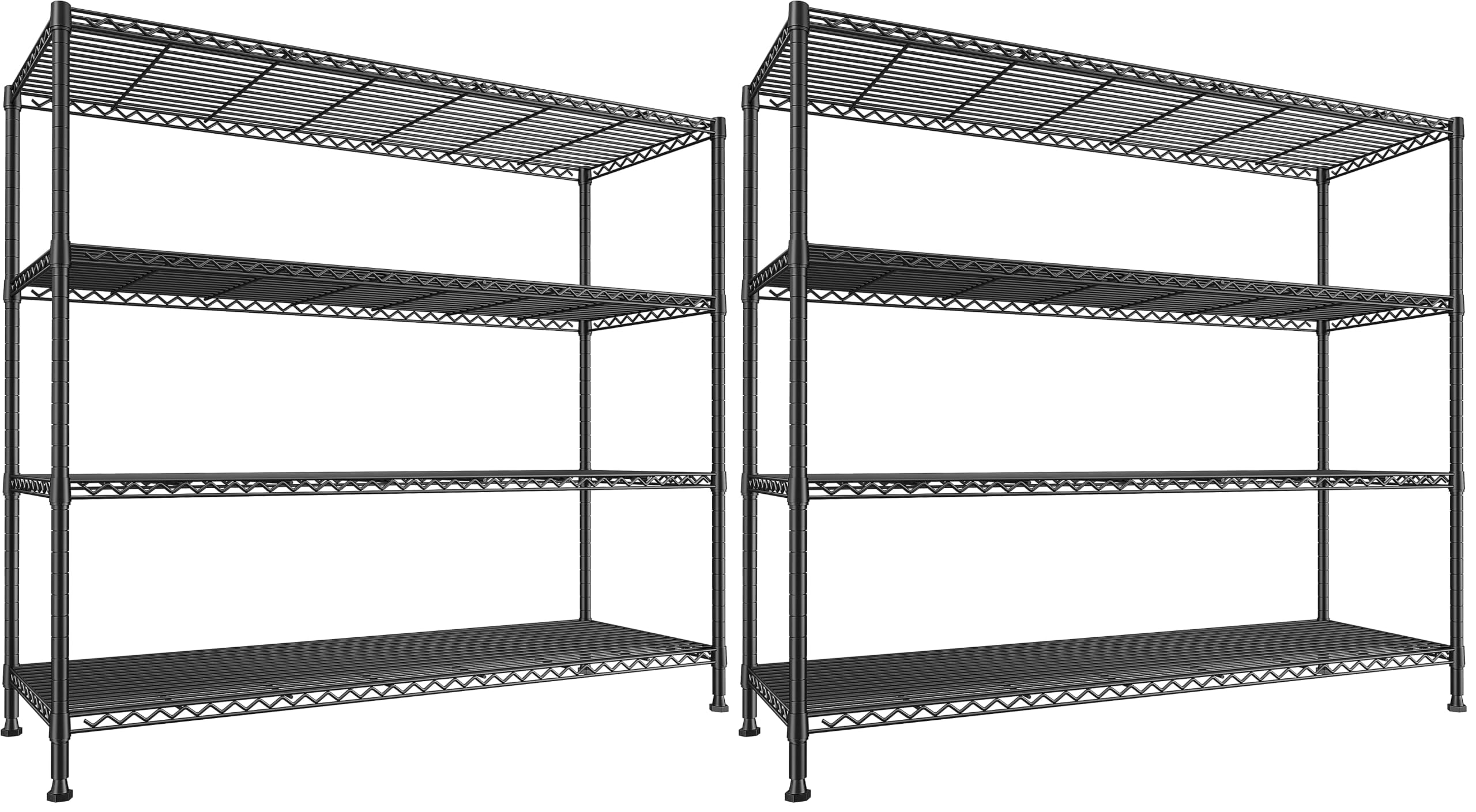 REIBII 4-Tier 45.3-Inch Wire Shelves, 2-Pack