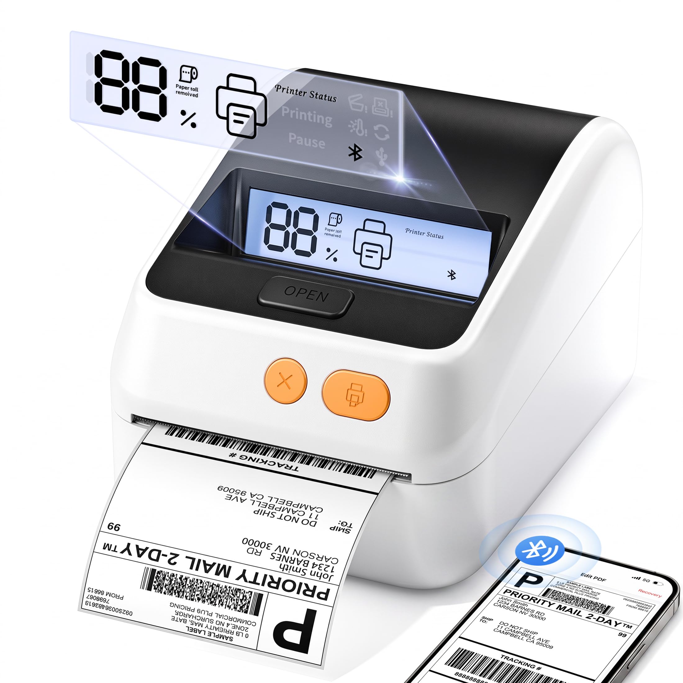 Phomemo D421R Shipping Label Printer with Screen