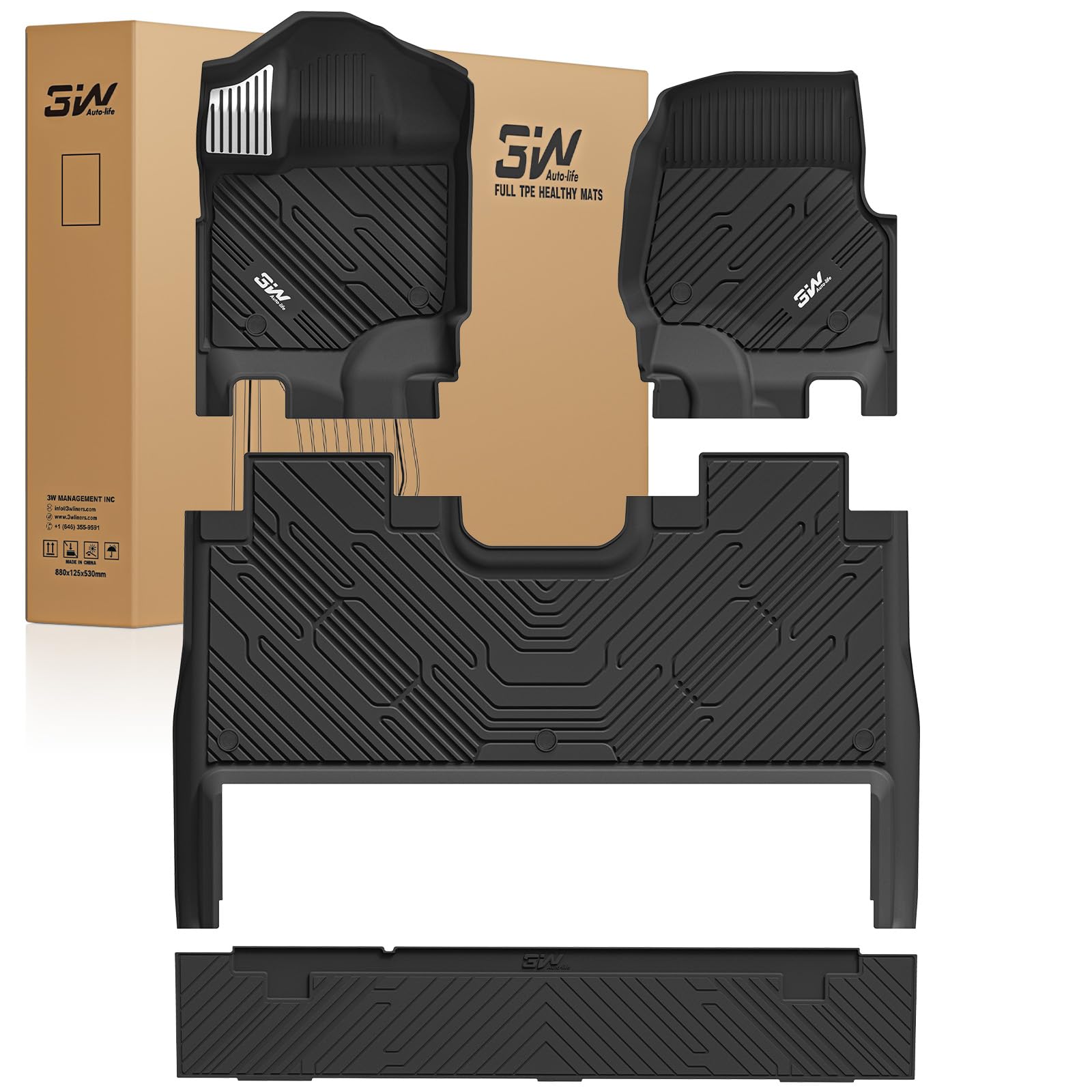 3W Ford F-150 Floor Mats with Metal Pedals