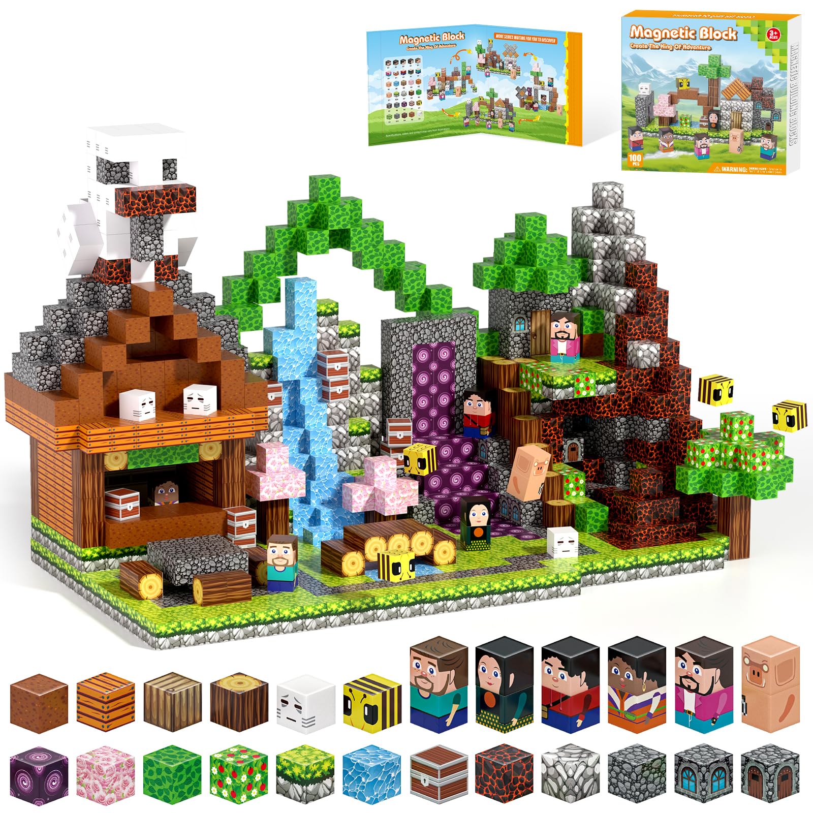 Gryxpox Magnetic Blocks Adventure World Set