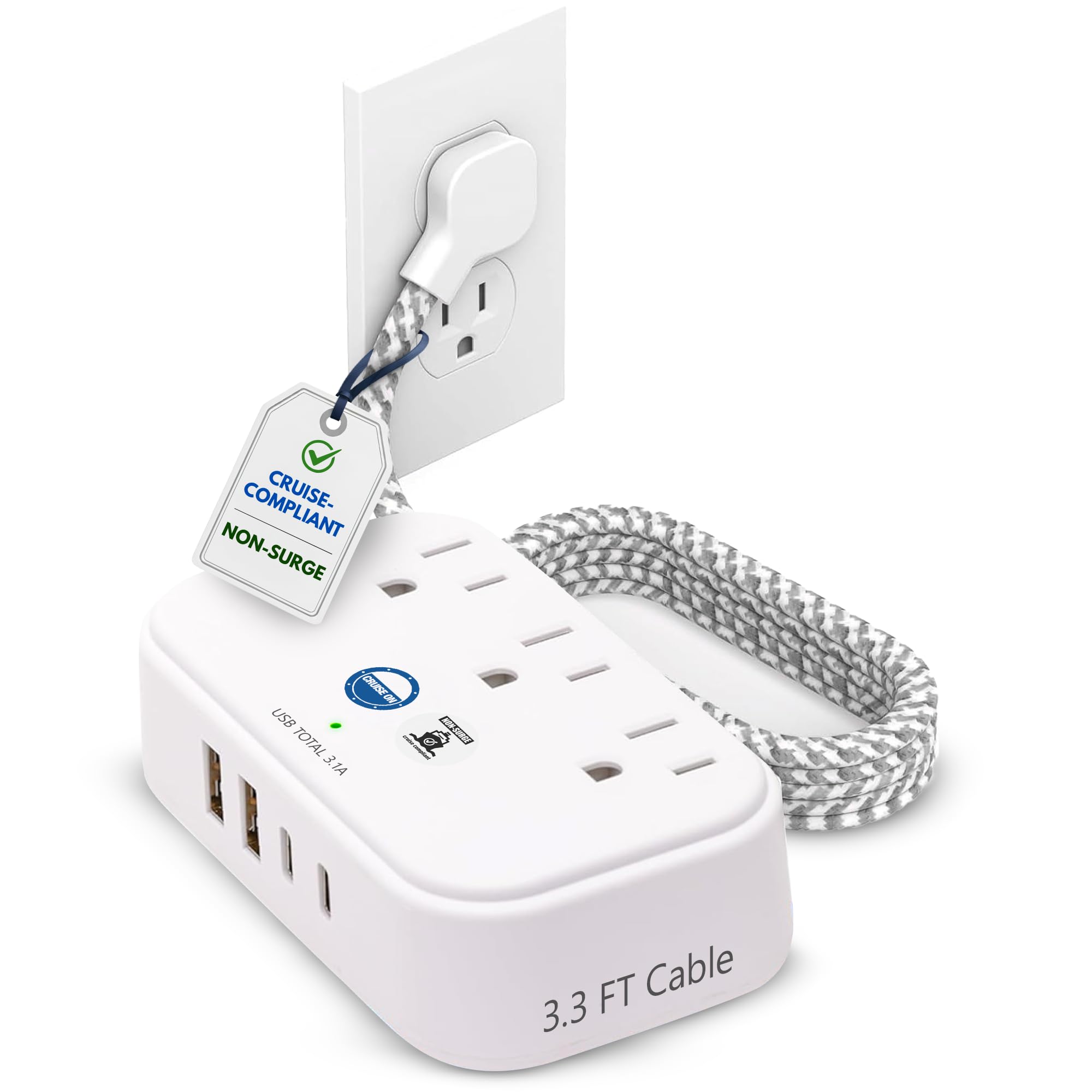 Cruise On 3.3-Foot Power Strip