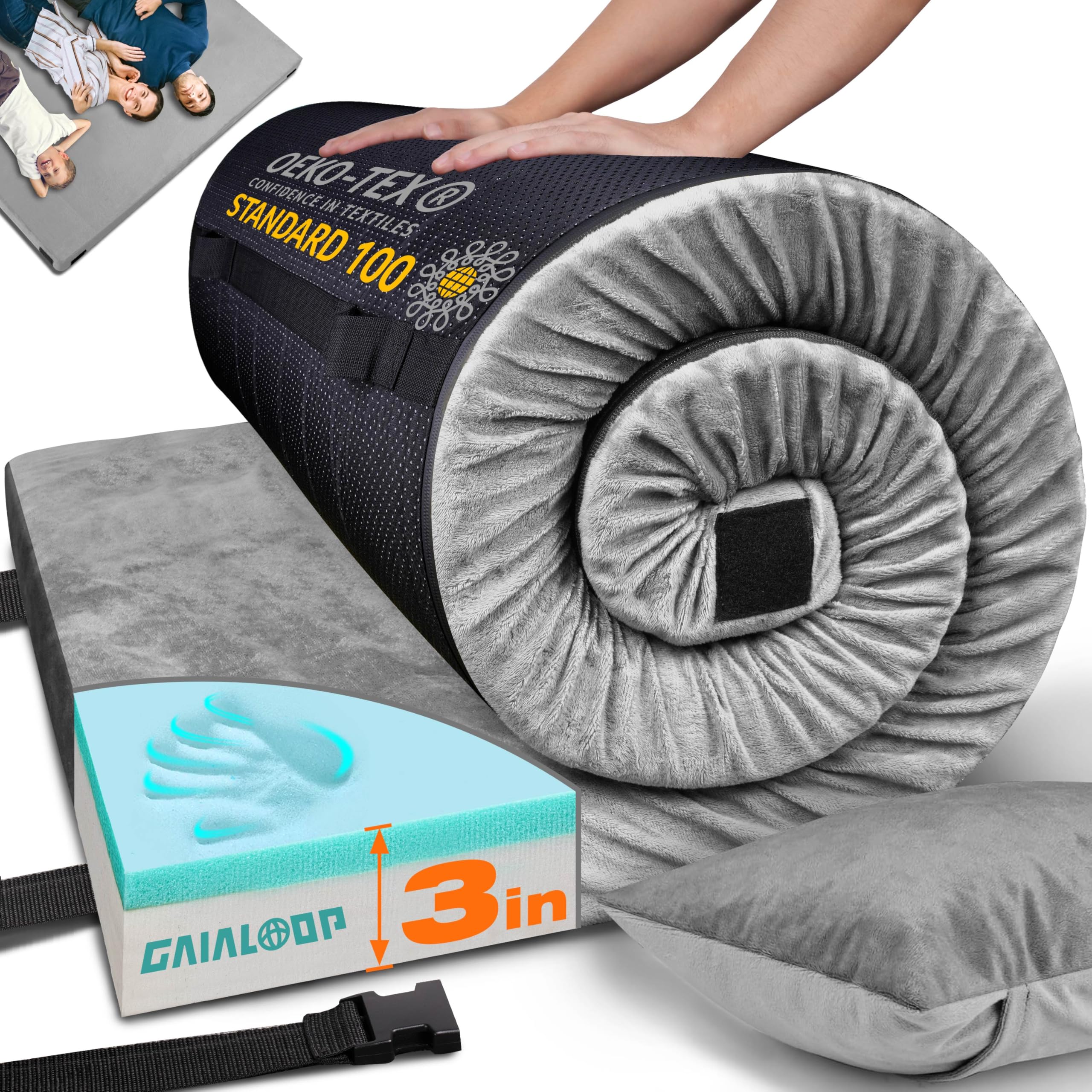 GAIALOOP 3-Inch Memory Foam Camping Mattress