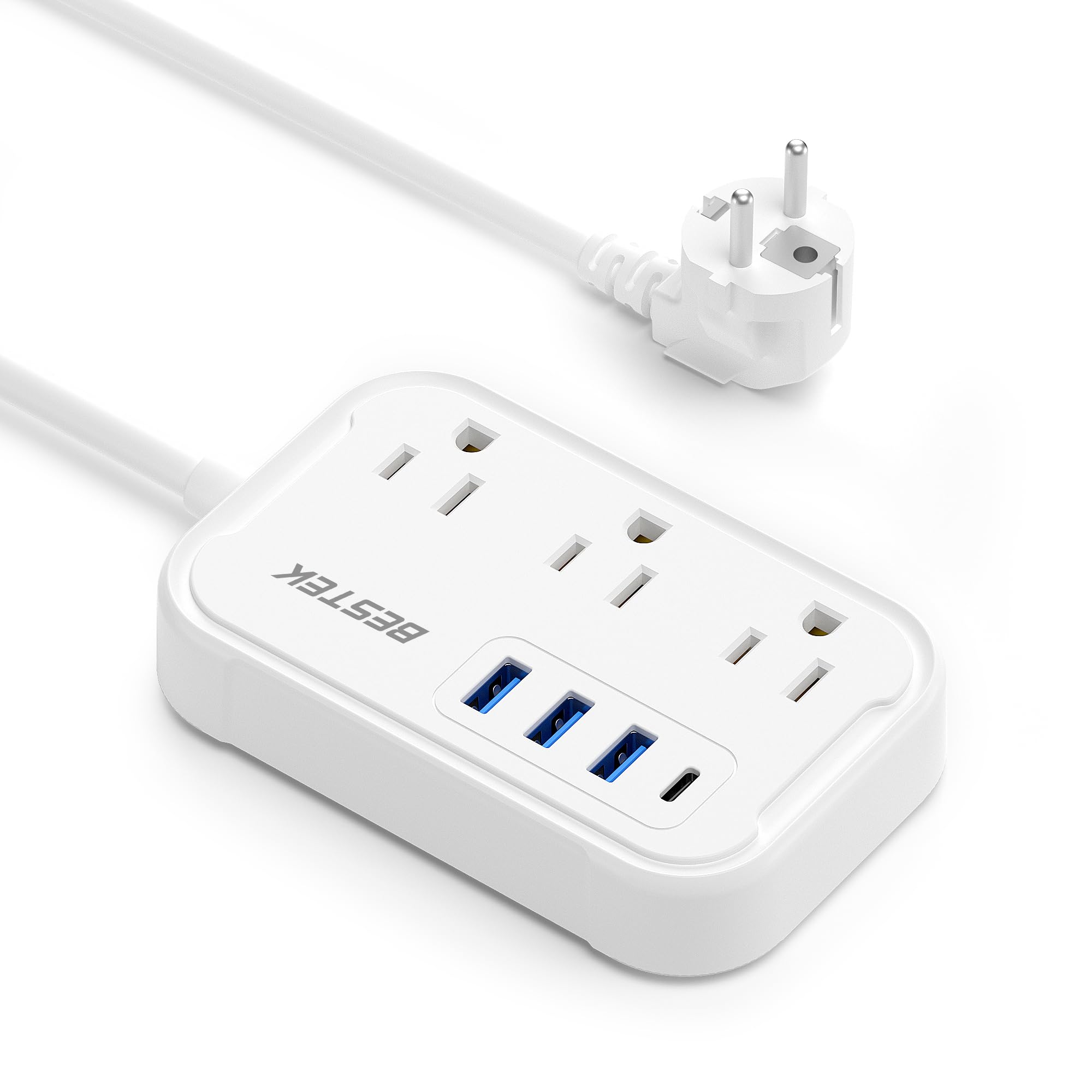 European Travel Plug Adapter with USB-C